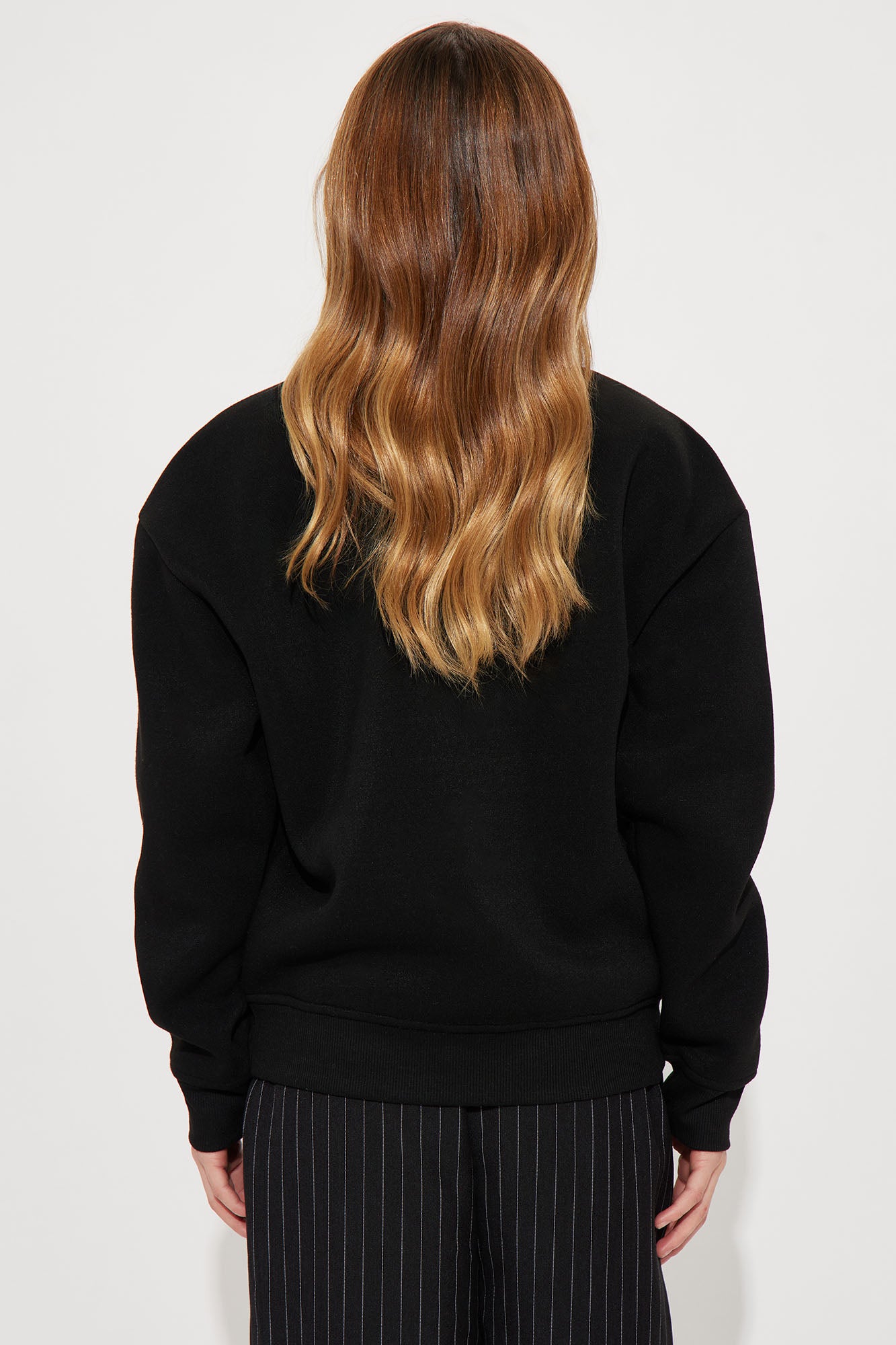 Mini Born To Be Cute Crew Neck Sweatshirt - Black