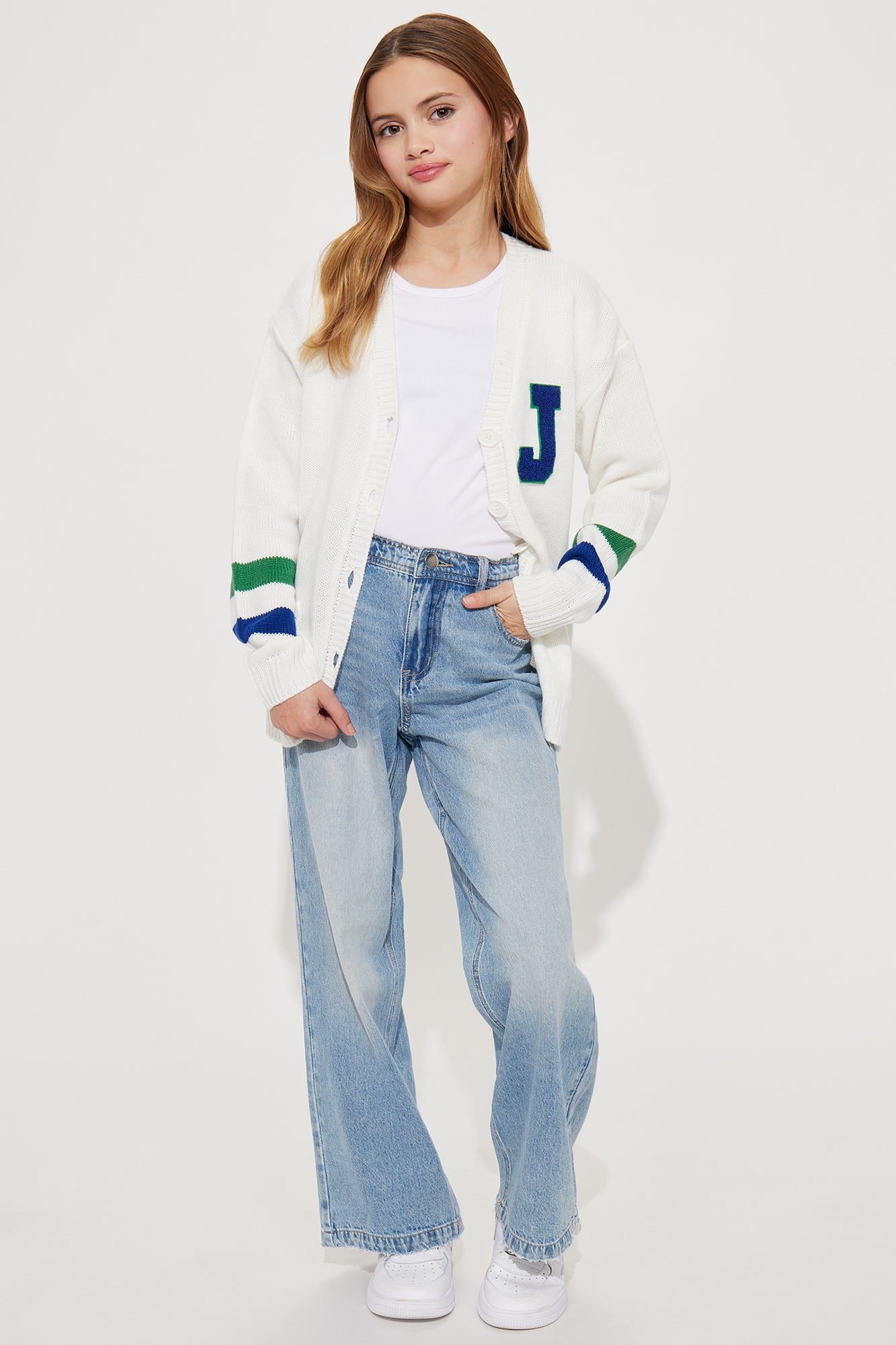 Mini Book Smart Cardigan - Ivory/combo