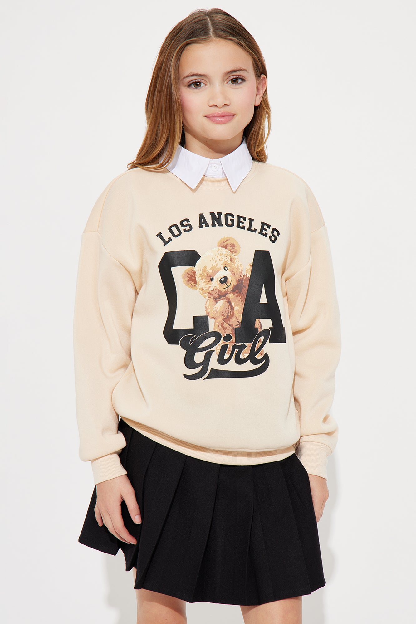 Mini LA Cutie Crew Neck Sweatshirt - Sand
