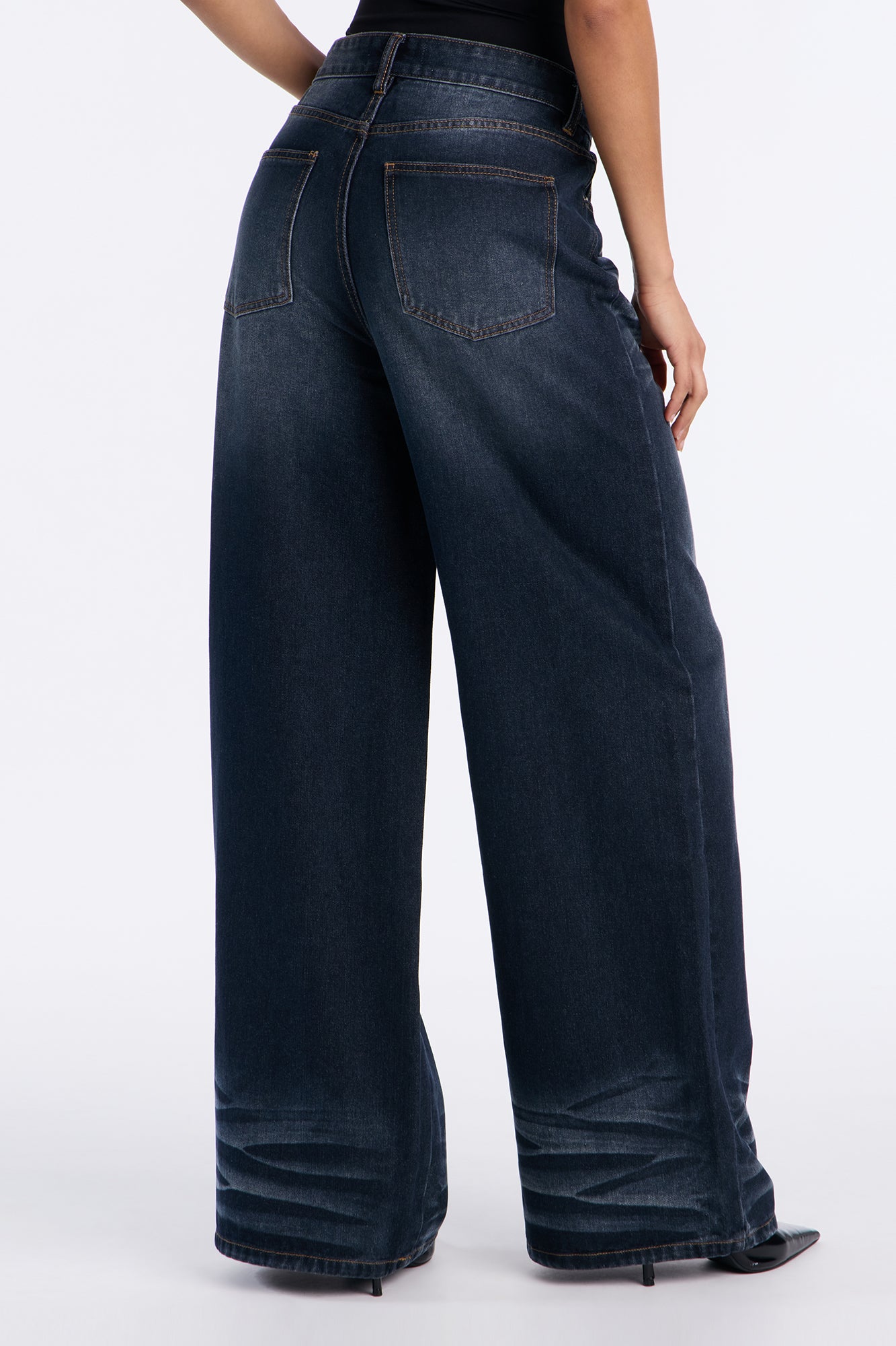 Charleston Baggy Wide Leg Jeans - Dark Wash