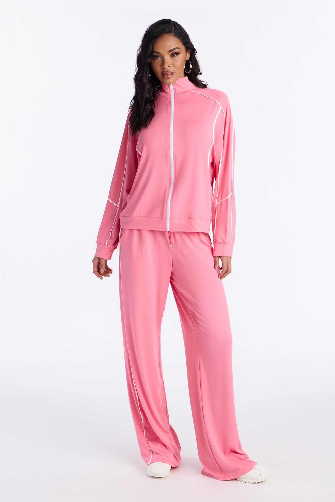 All Or Nothing Zip Up Hoodie - Bubblegum Pink