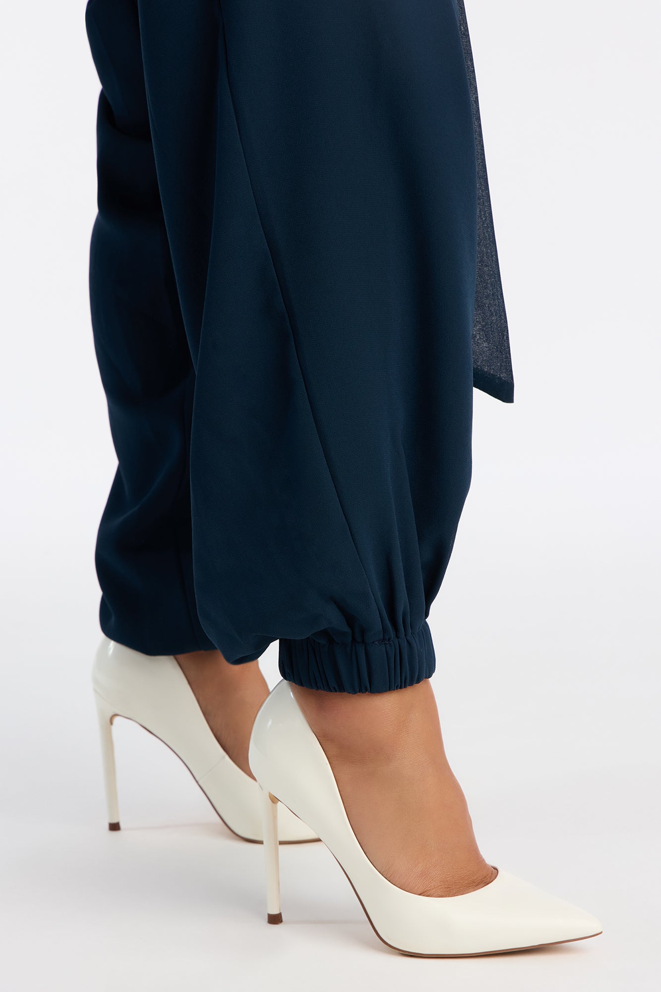 Serena Sheer Chiffon Jogger Pant Set - Navy