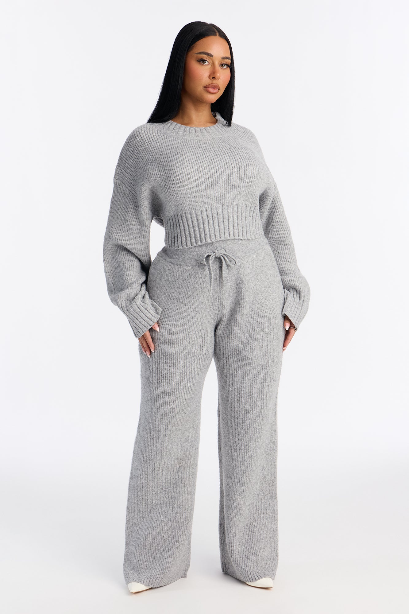 Mila Pullover Sweater Pant Set - Charcoal