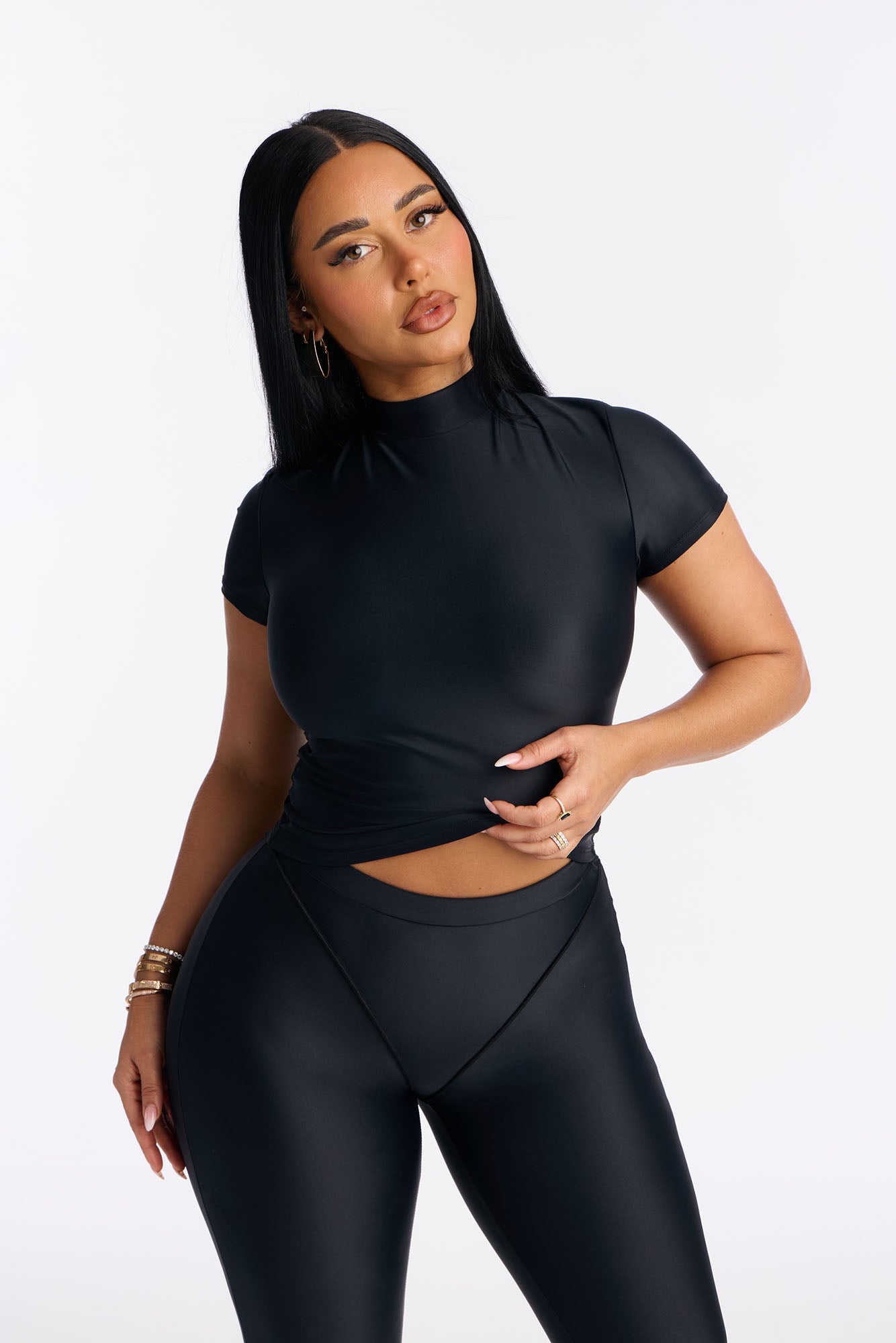 Isabelle High Neck Legging Set - Black
