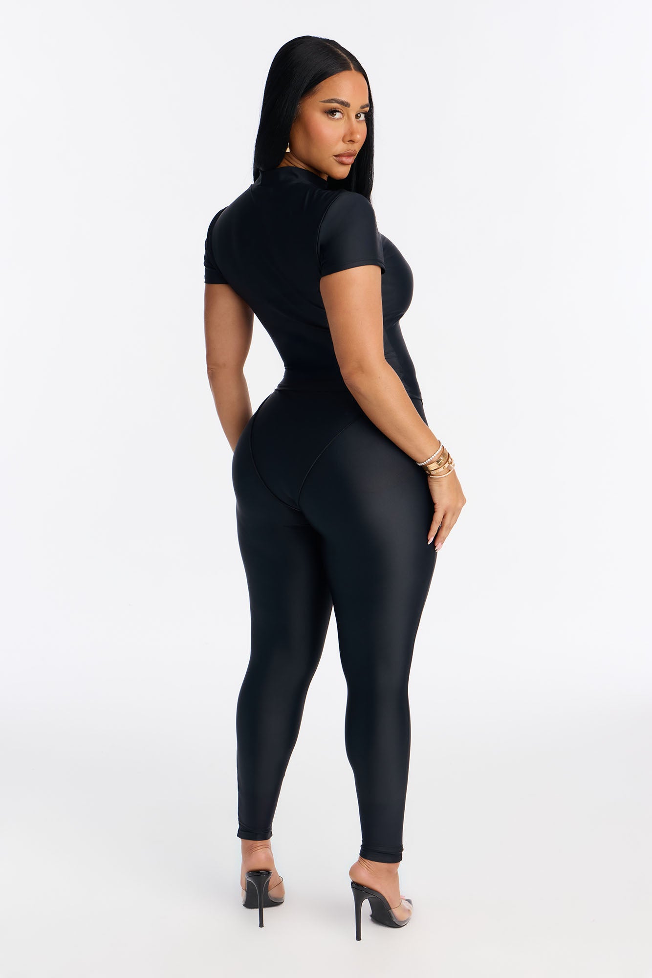 Isabelle High Neck Legging Set - Black