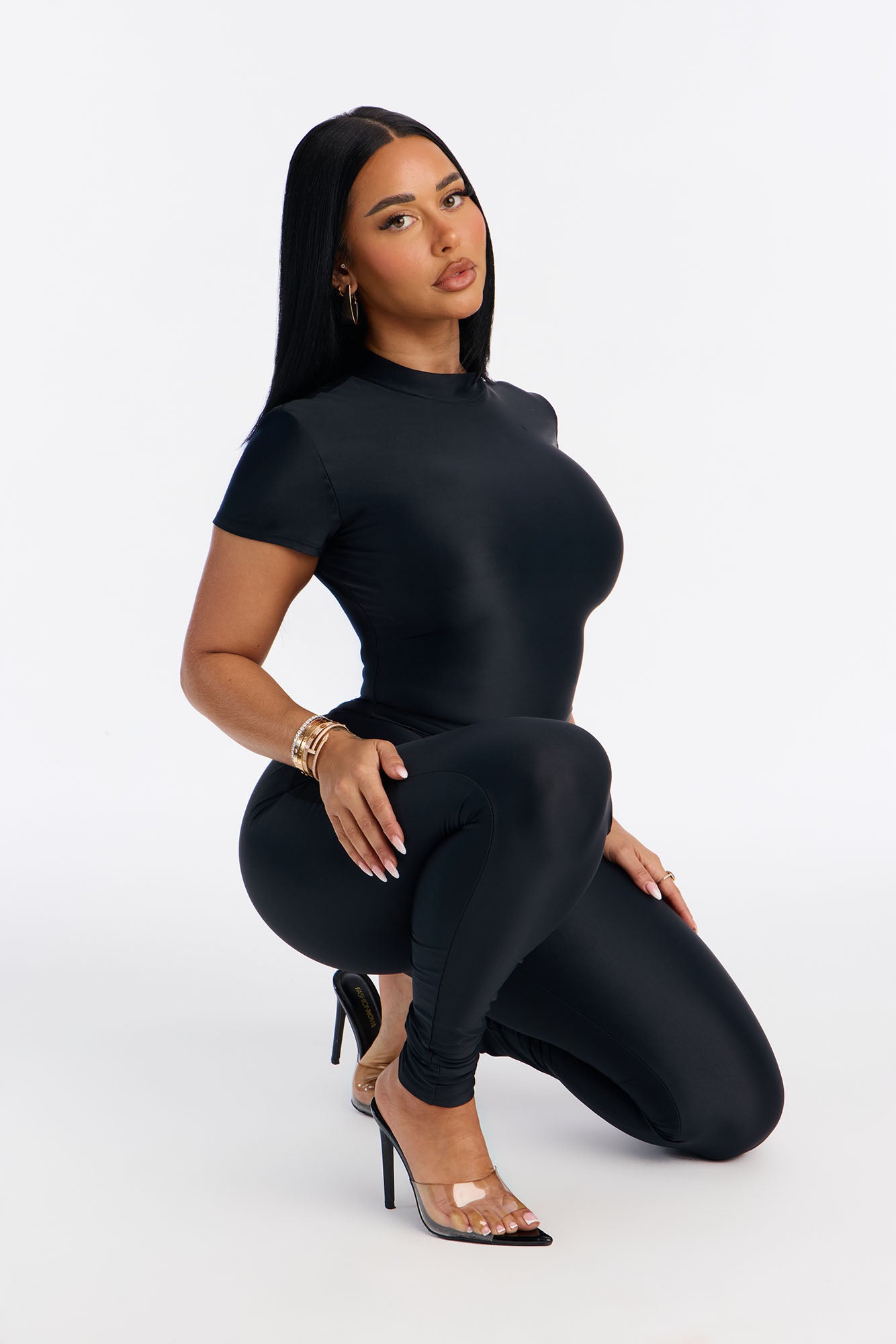 Isabelle High Neck Legging Set - Black