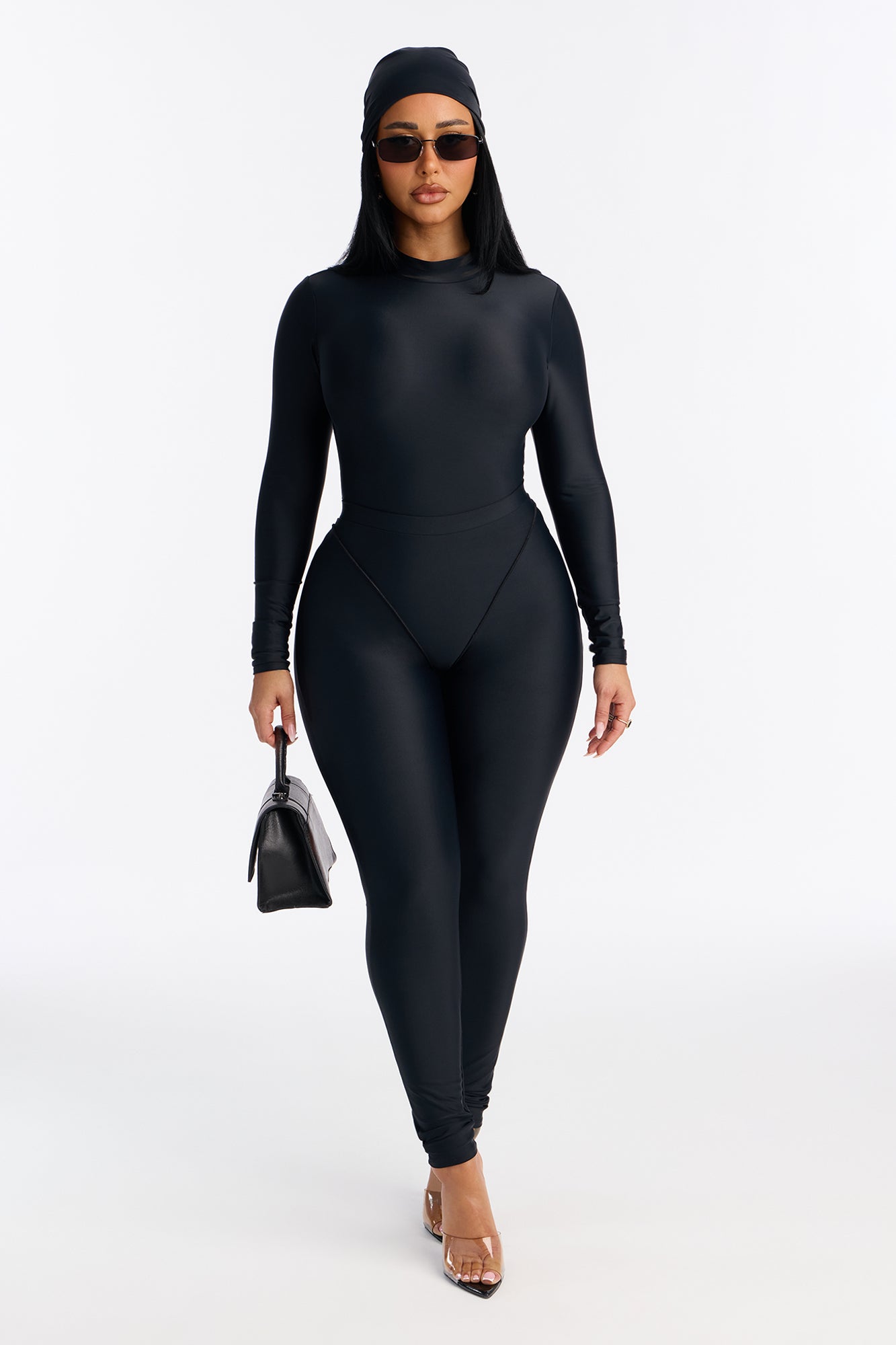 Isabelle 3 Piece Bodysuit Legging Set - Black