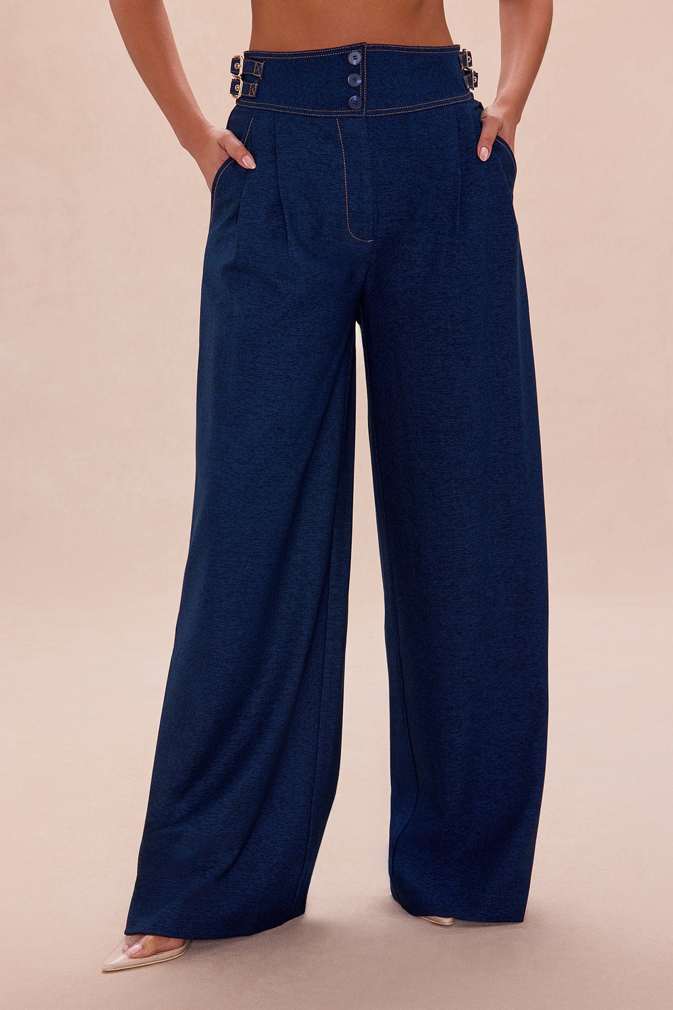 Portia Wide Leg Pant - Denim