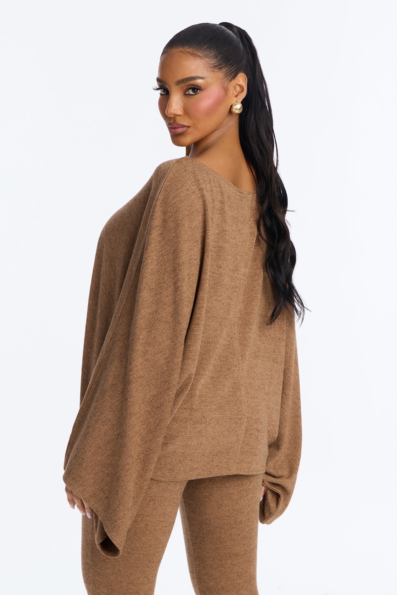 Amaya Capri Jumpsuit And Draped Top Set - Brown