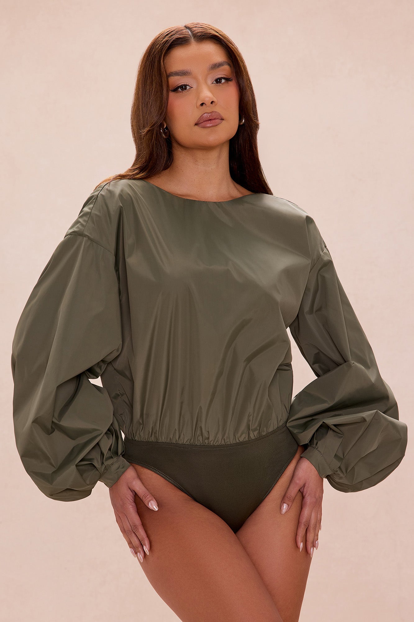 Jalene Balloon Pant Set - Olive