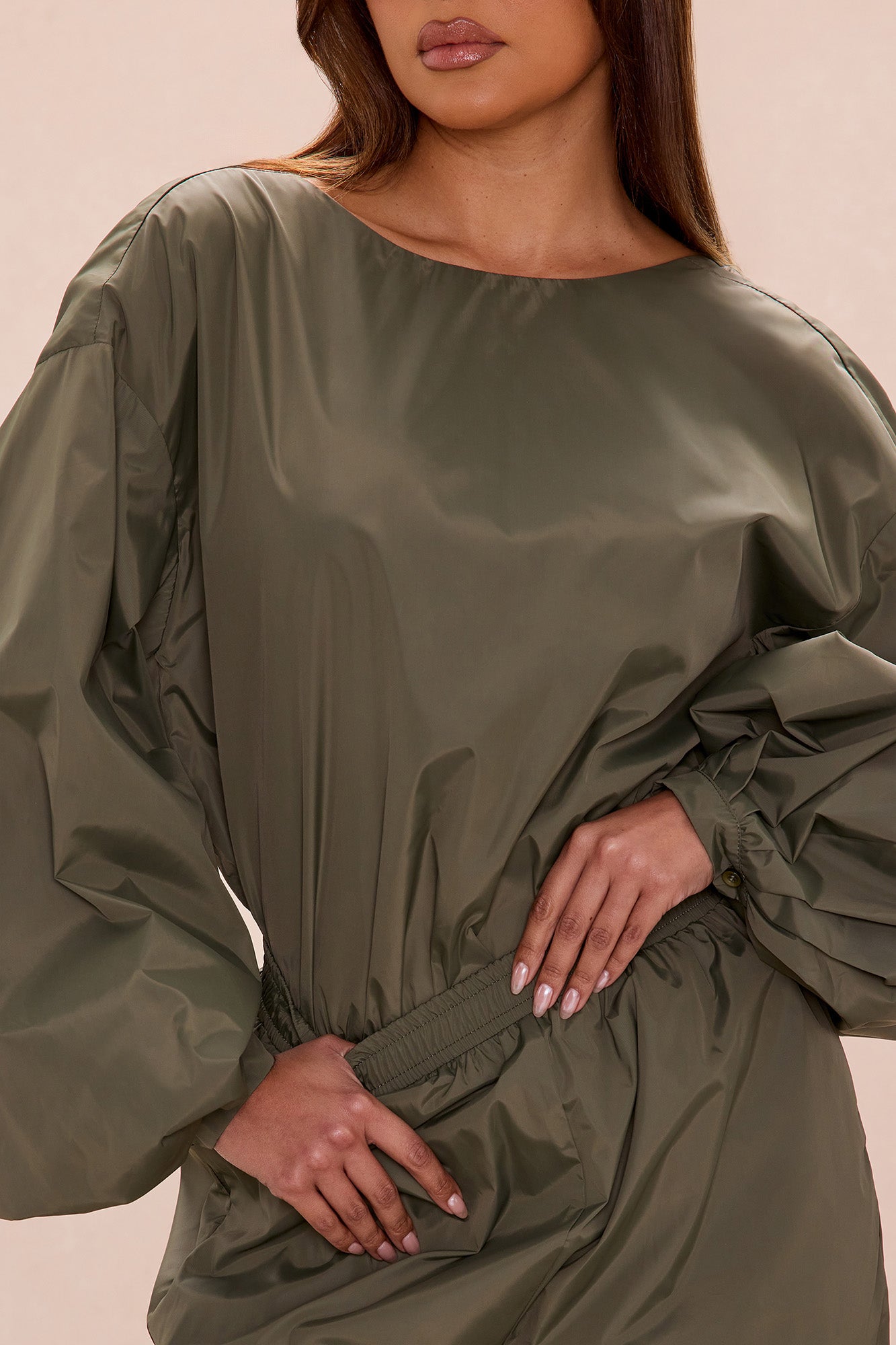 Jalene Balloon Pant Set - Olive