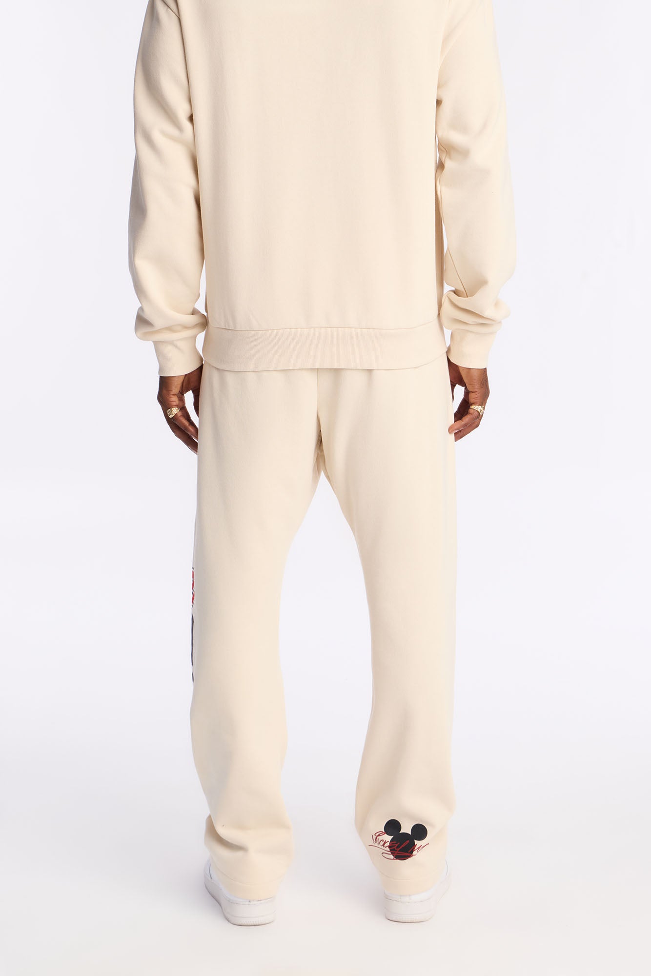 Disney Mickey Patch Wide Fit Sweatpants - Natural