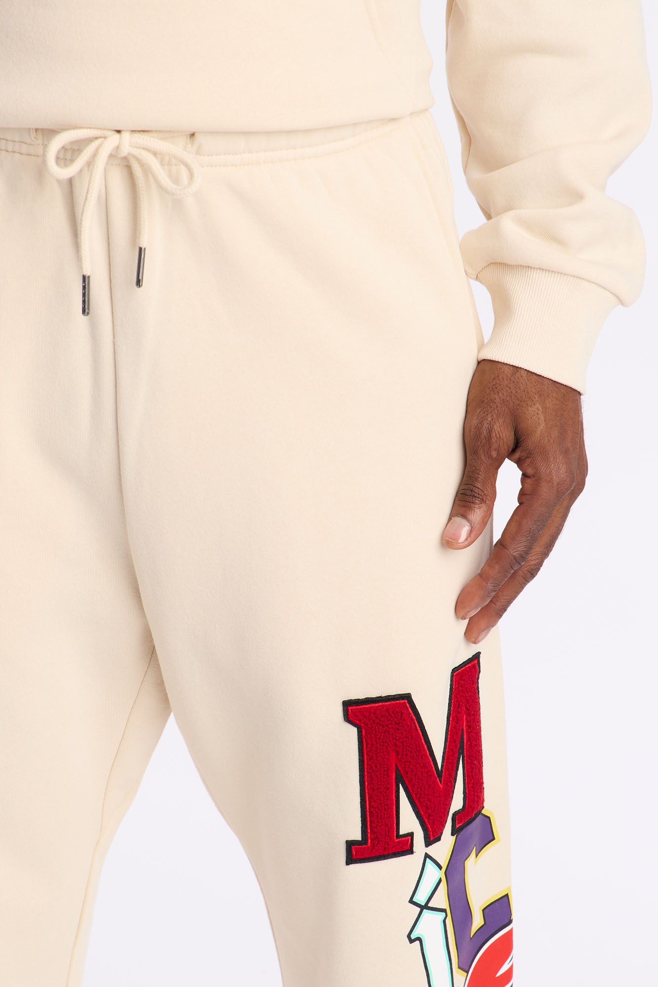 Disney Mickey Patch Wide Fit Sweatpants - Natural