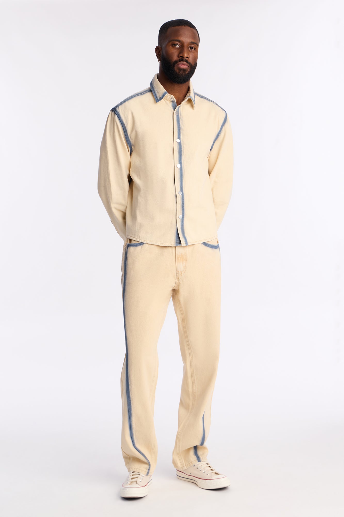 Highland Park Drift Button Up - Cream/combo