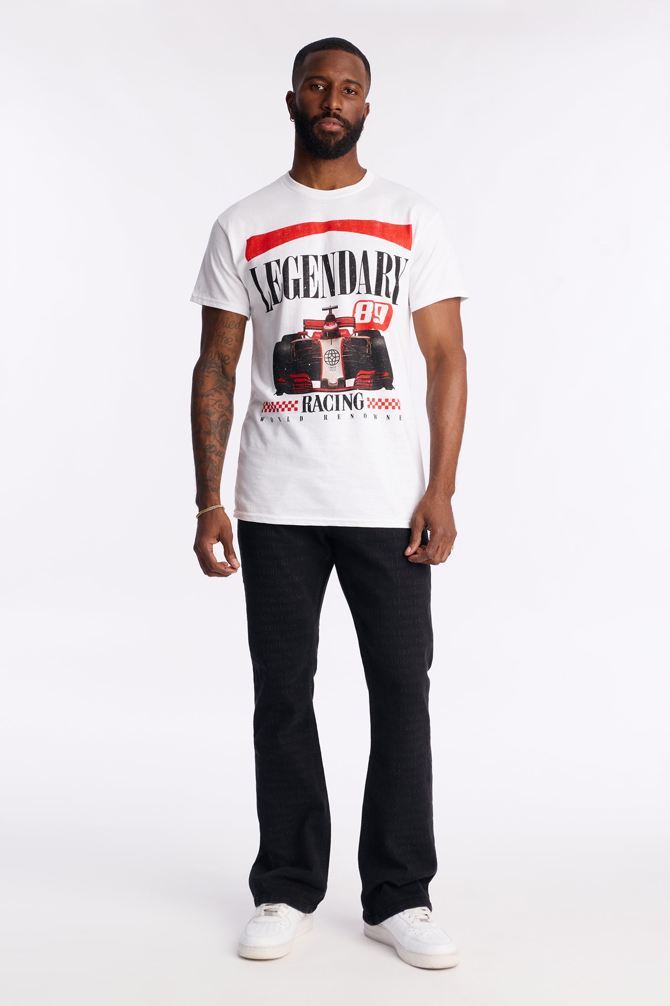 Stacked Skinny Flare Looking Closely Jean - Black
