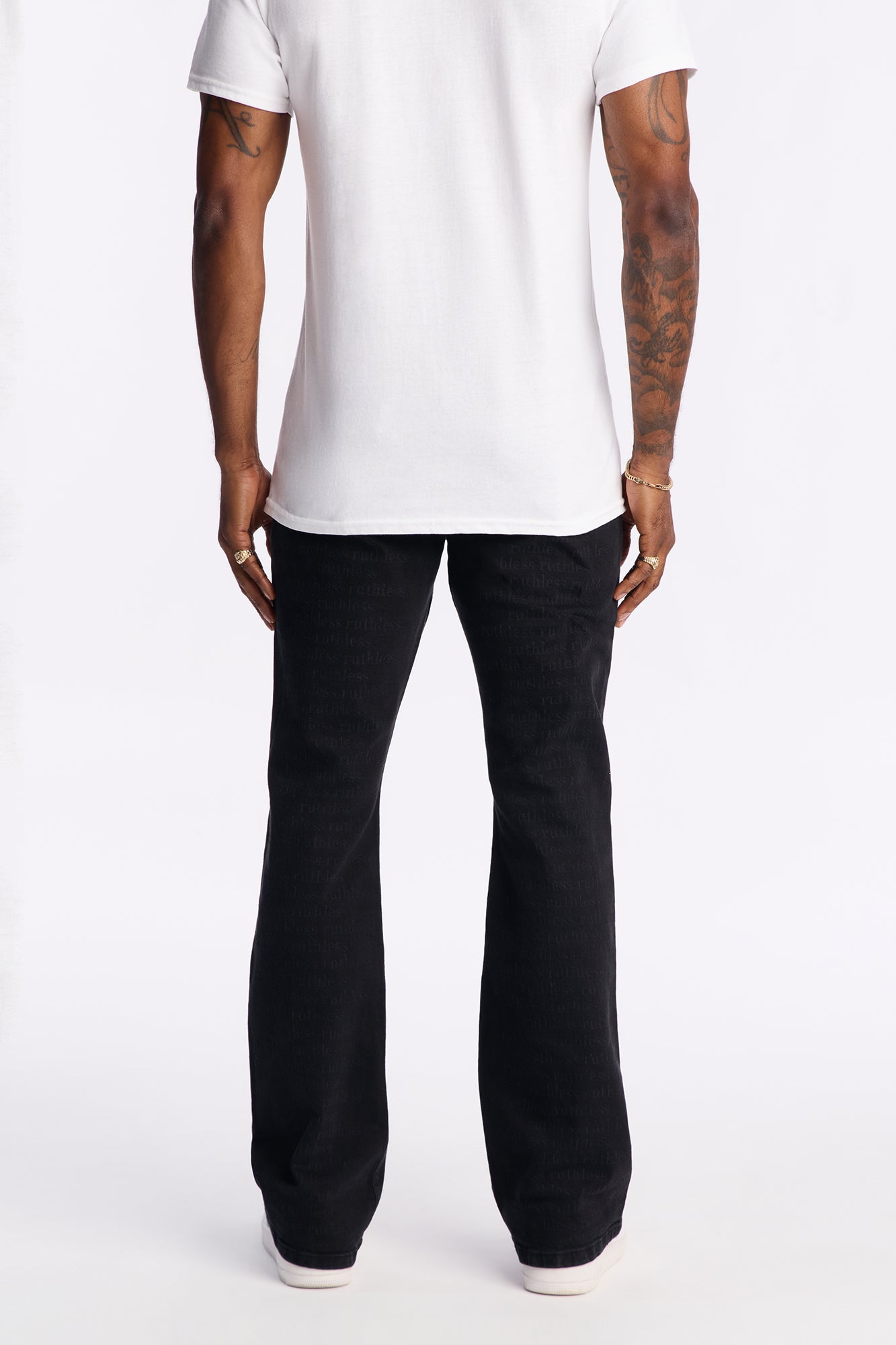 Stacked Skinny Flare Looking Closely Jean - Black