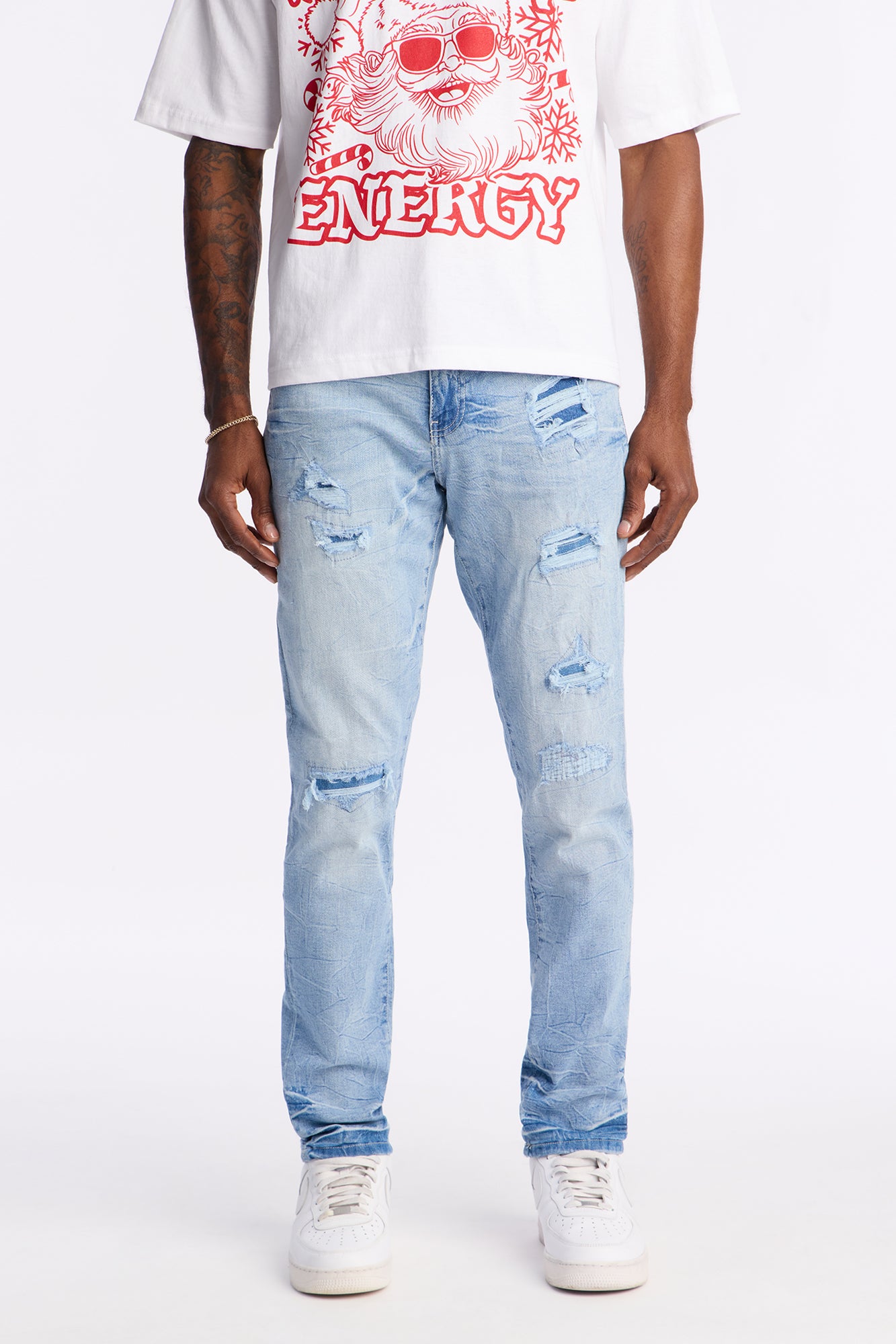 Skinny Distressed Thursday Jeans - Light Blue Wash