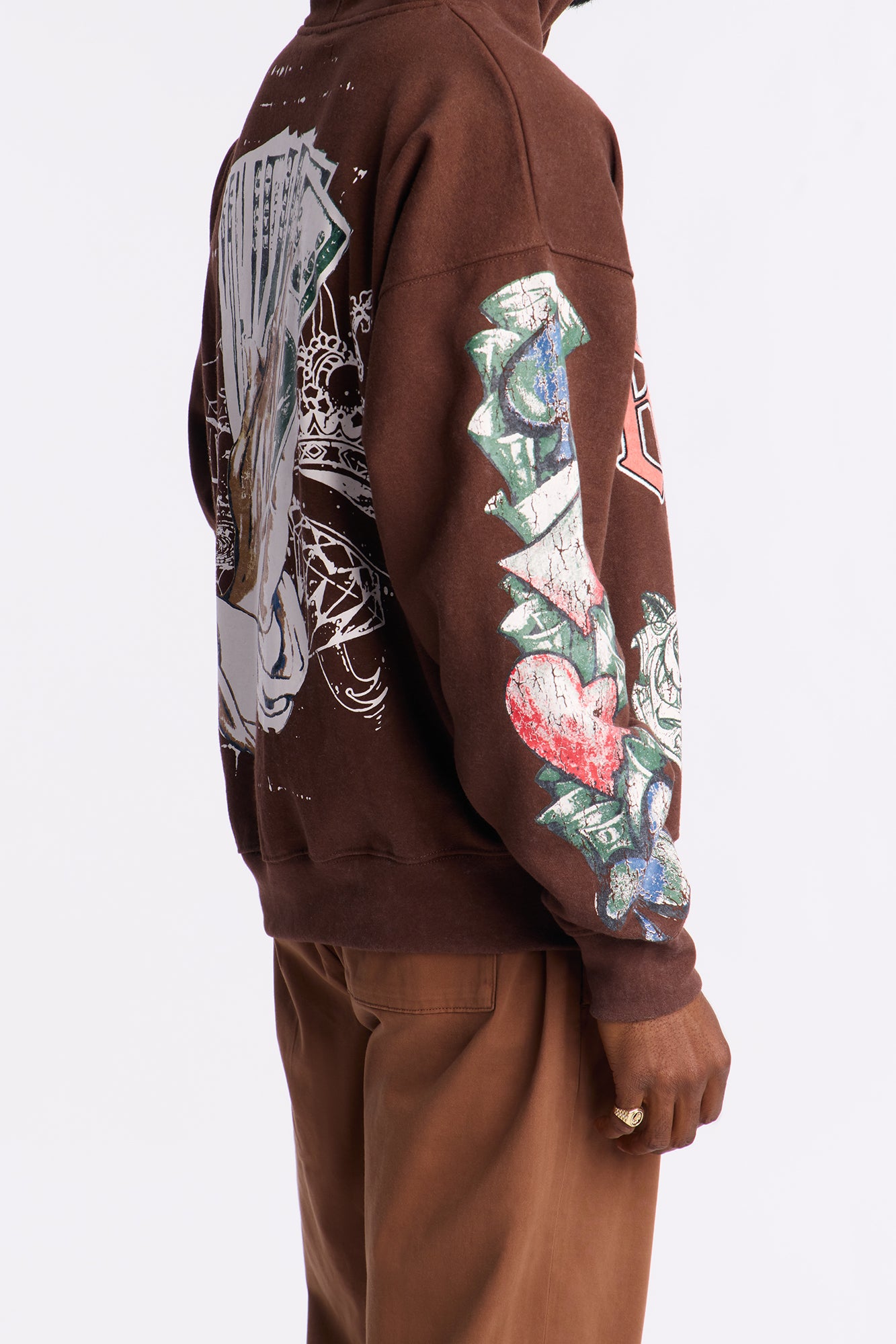 Stay Blessed Oversized Hoodie - Brown