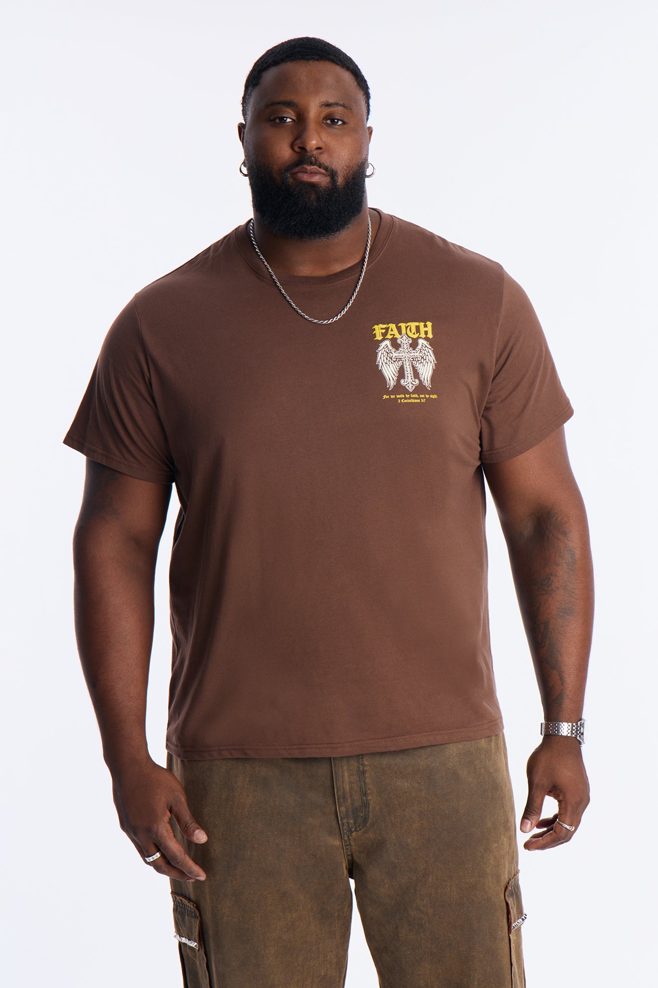Daily Faith Short Sleeve Tee - Brown