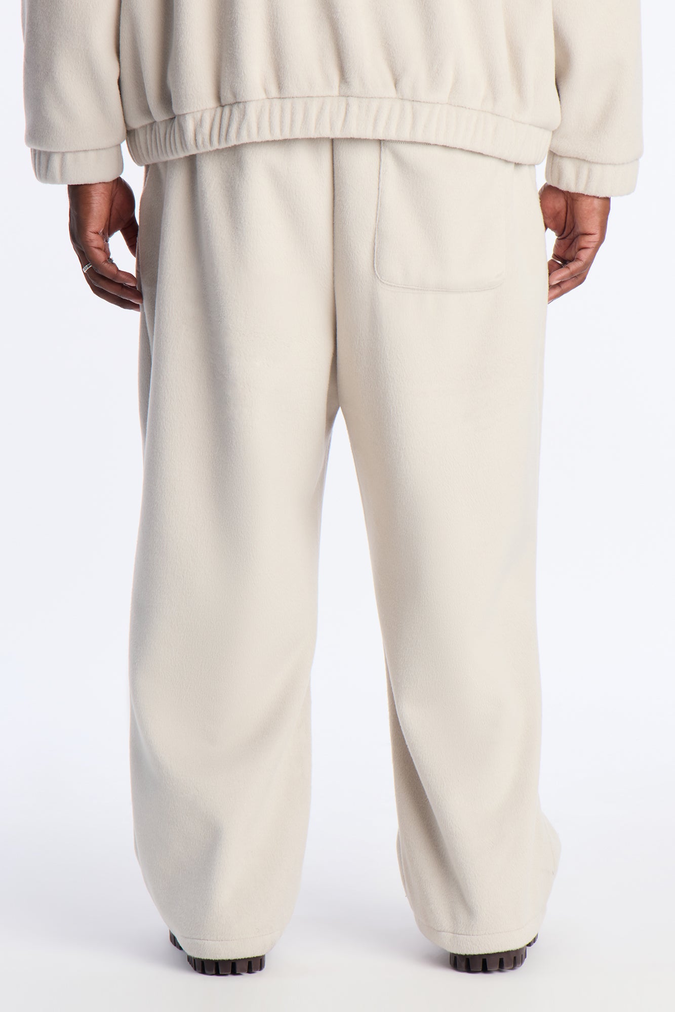 Fuzzy Textured Premium Straight Pants - Stone