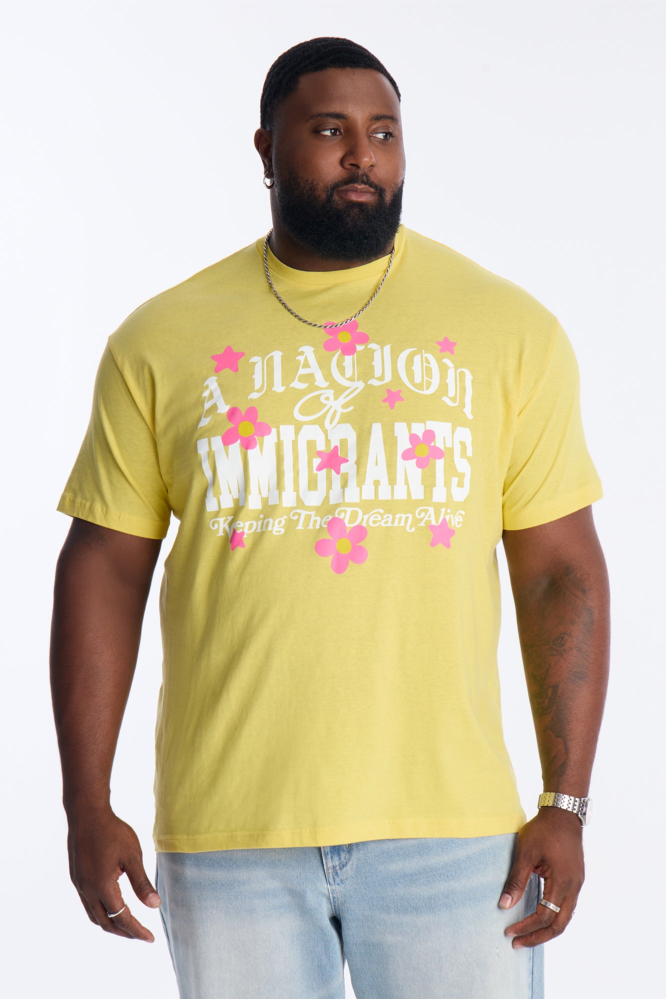 A Nation Of Immigrants Short Sleeve Tee - Yellow
