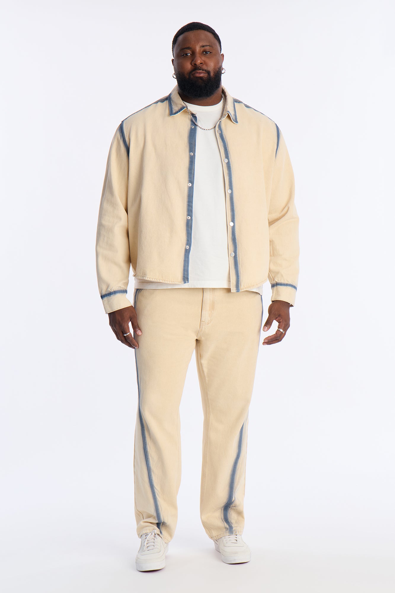 Highland Park Drift Button Up - Cream/combo
