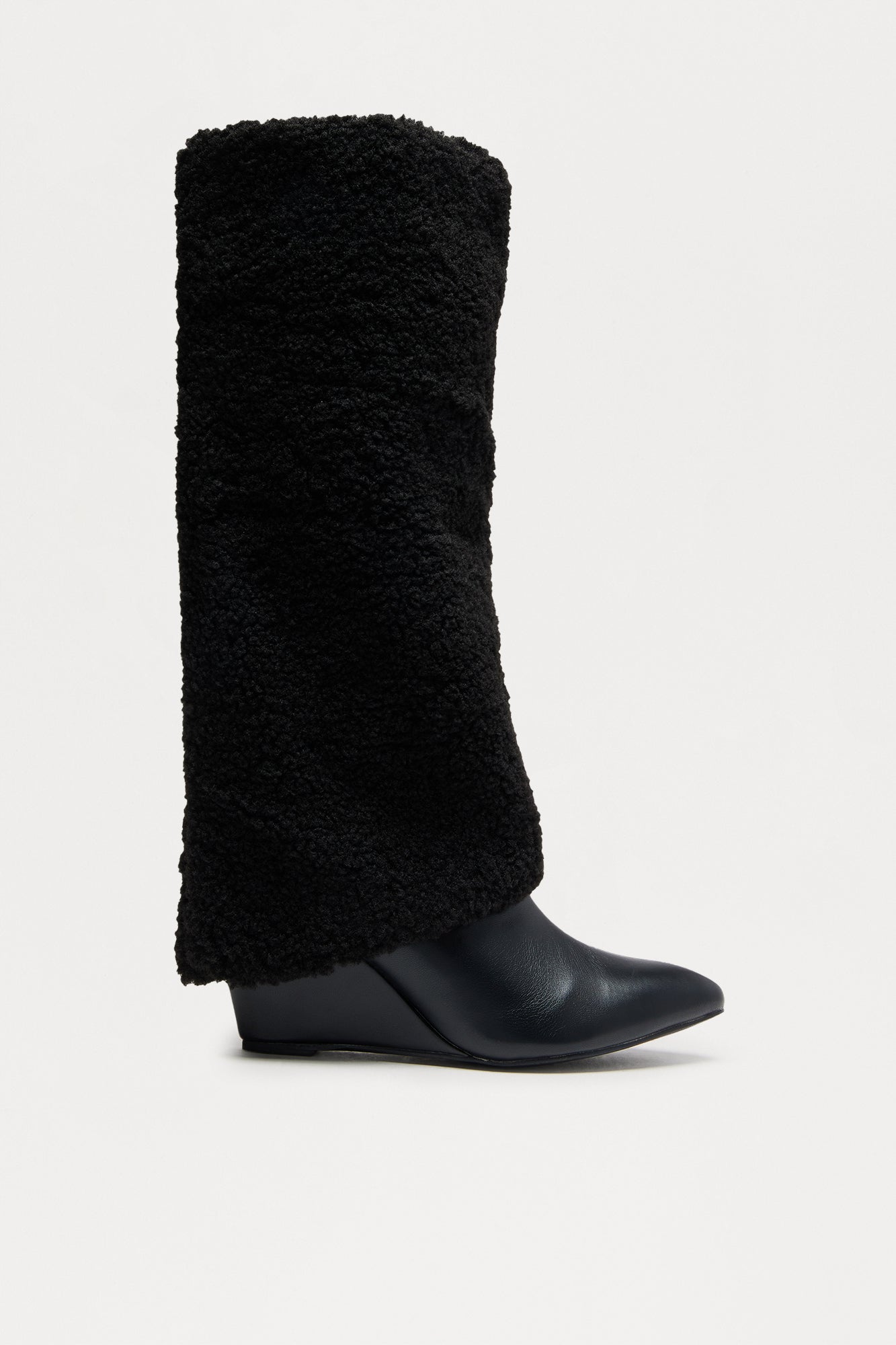 Simie Sherpa Overlay Boots - Black
