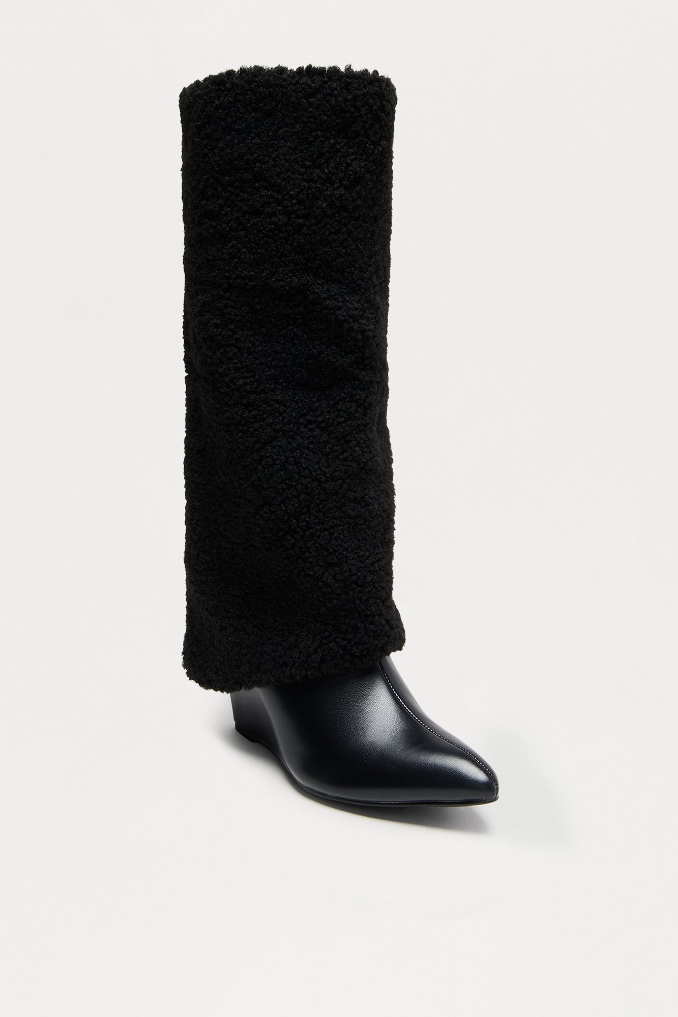 Simie Sherpa Overlay Boots - Black