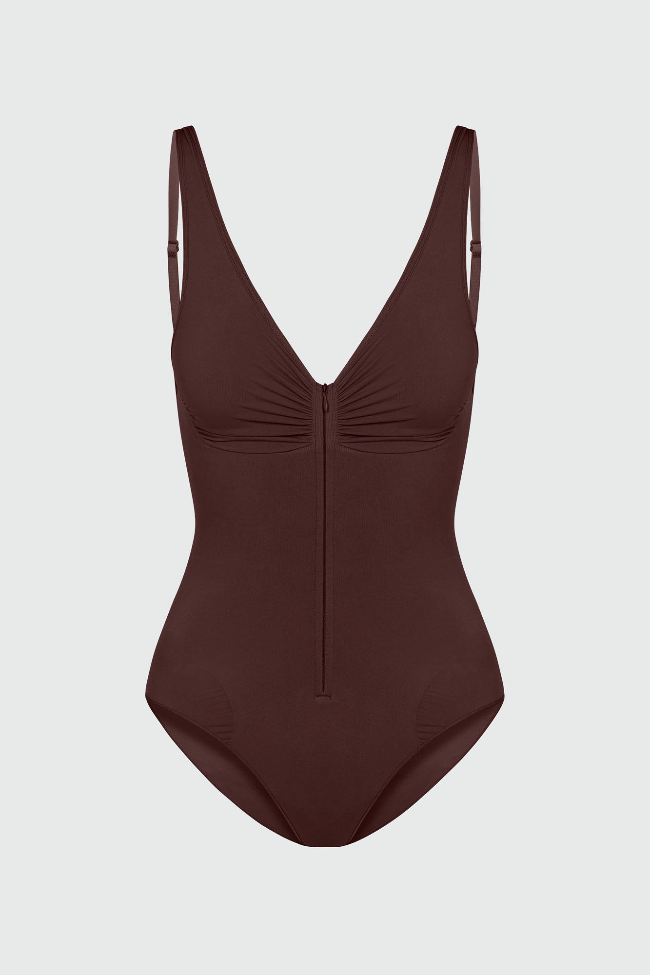Nova Sculpt Seamless Strong Compression Zip Front Brief Bodysuit - Coco