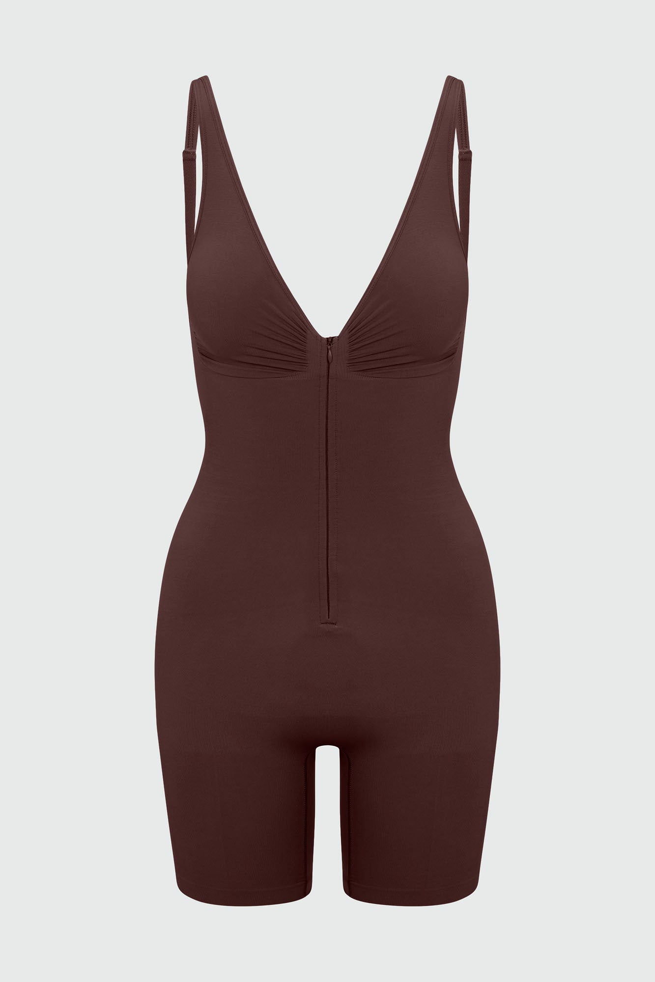 Nova Sculpt Seamless Strong Compression Zip Front Thigh Shaping Bodysuit - Coco