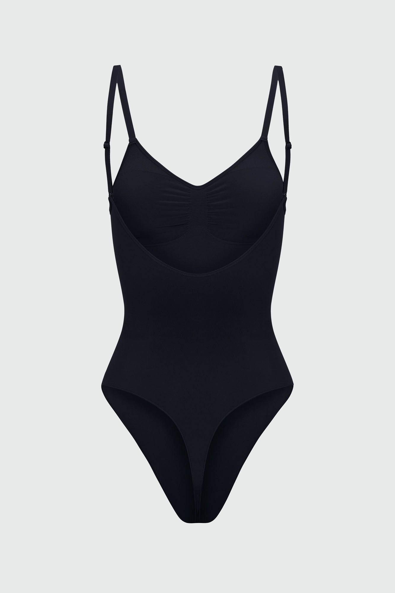 Nova Sculpt Seamless Strong Compression Low Back Thong Bodysuit - Black