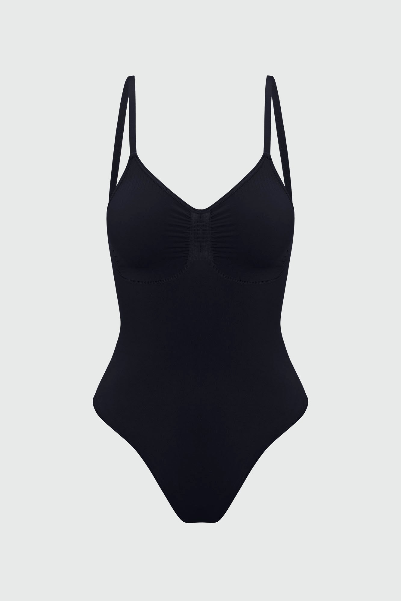 Nova Sculpt Seamless Strong Compression Low Back Thong Bodysuit - Black
