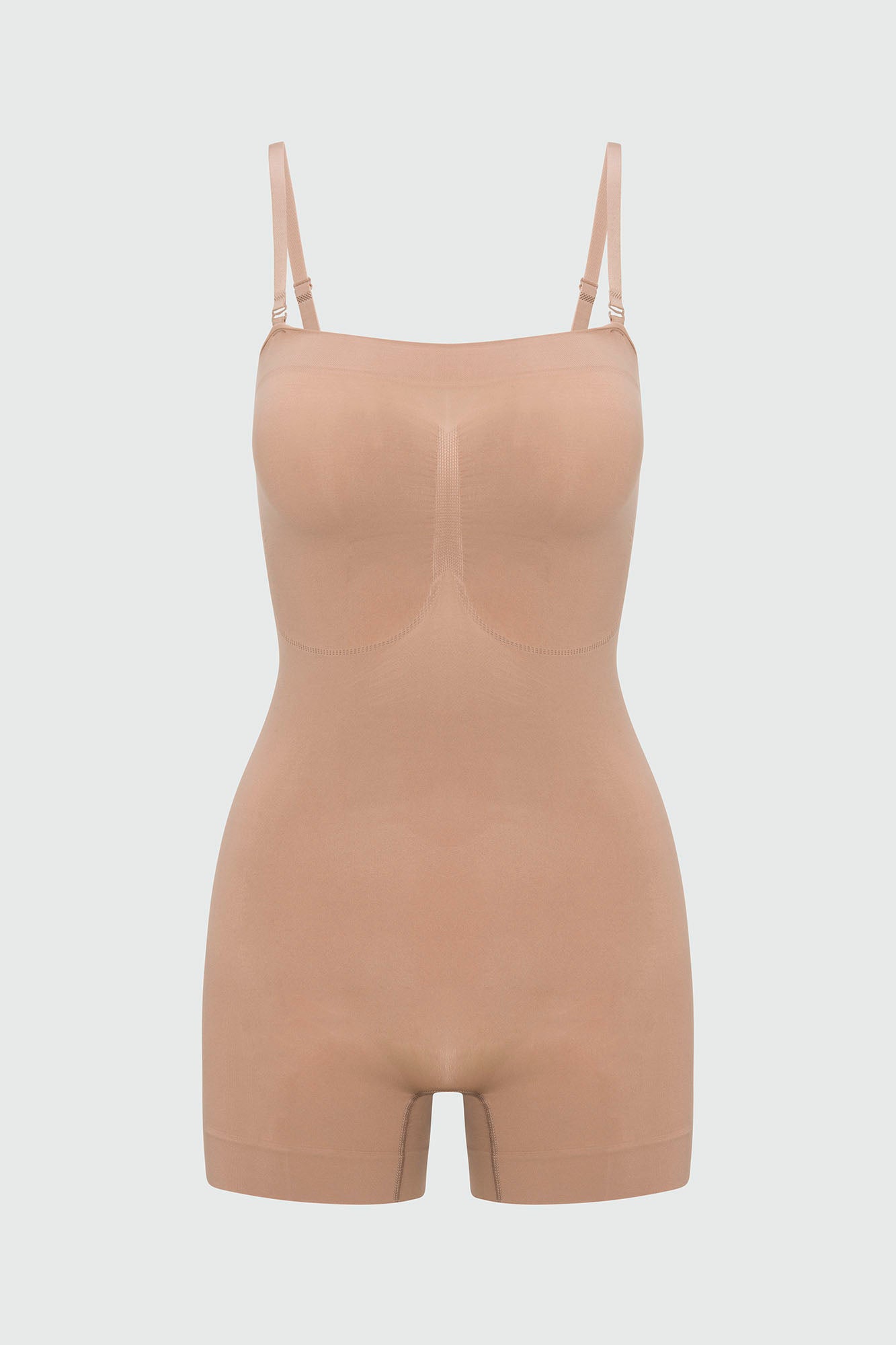 Nova Sculpt Seamless Strong Compression Strapless Shortie Bodysuit - Nude