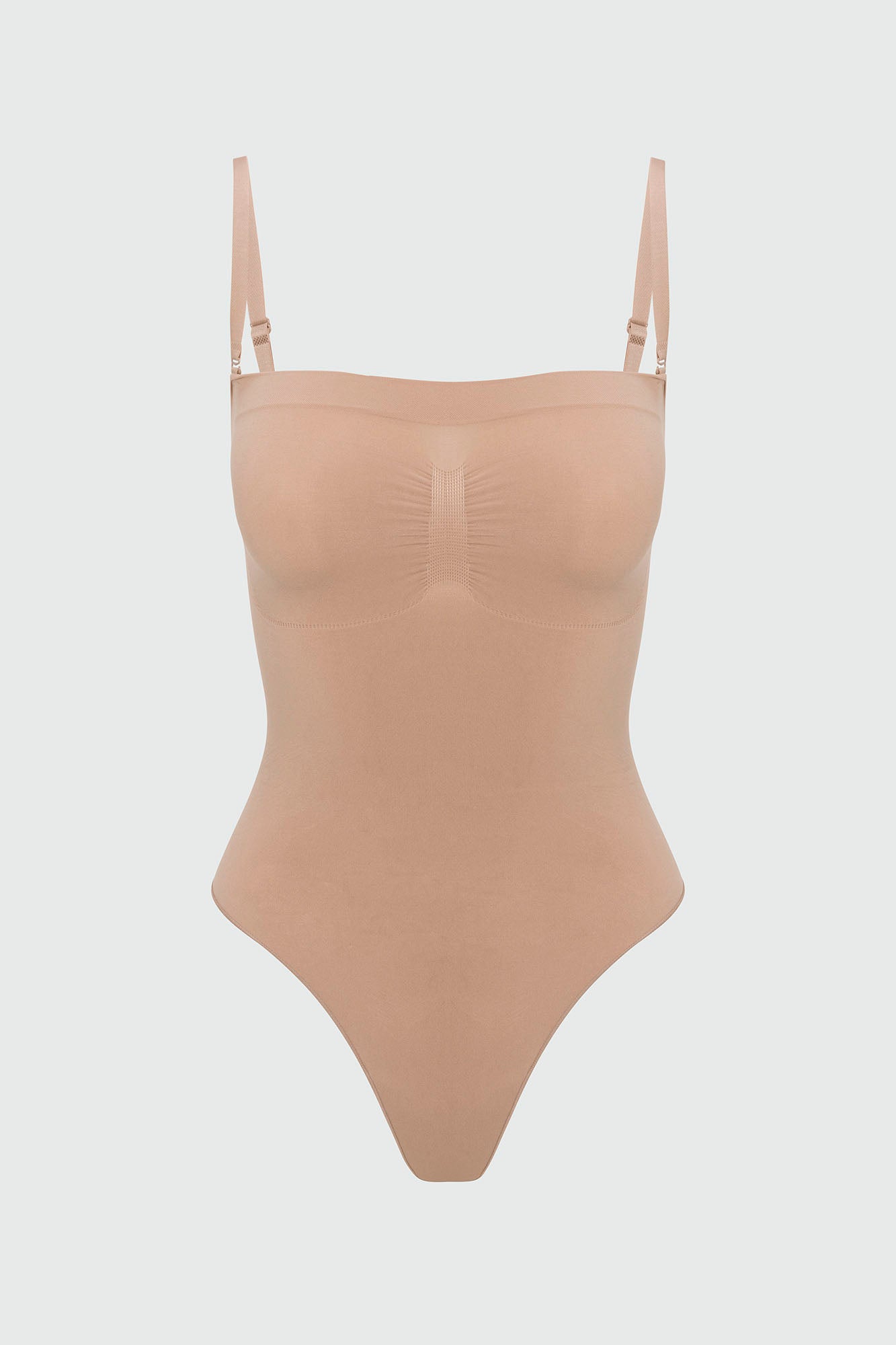 Nova Sculpt Seamless Strong Compression Strapless Thong Bodysuit - Nude