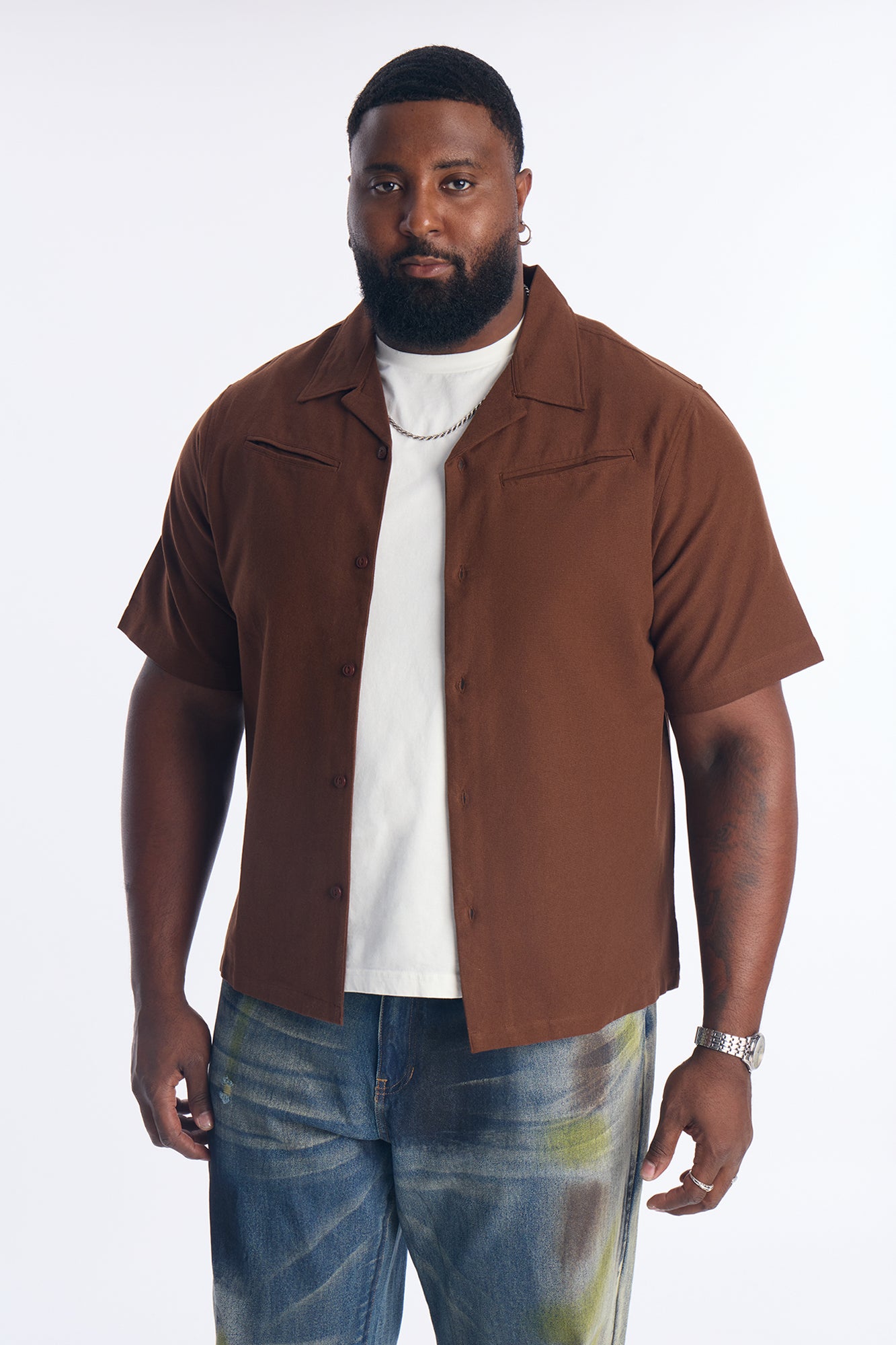 Frontier Fit Button Up Shirt - Brown