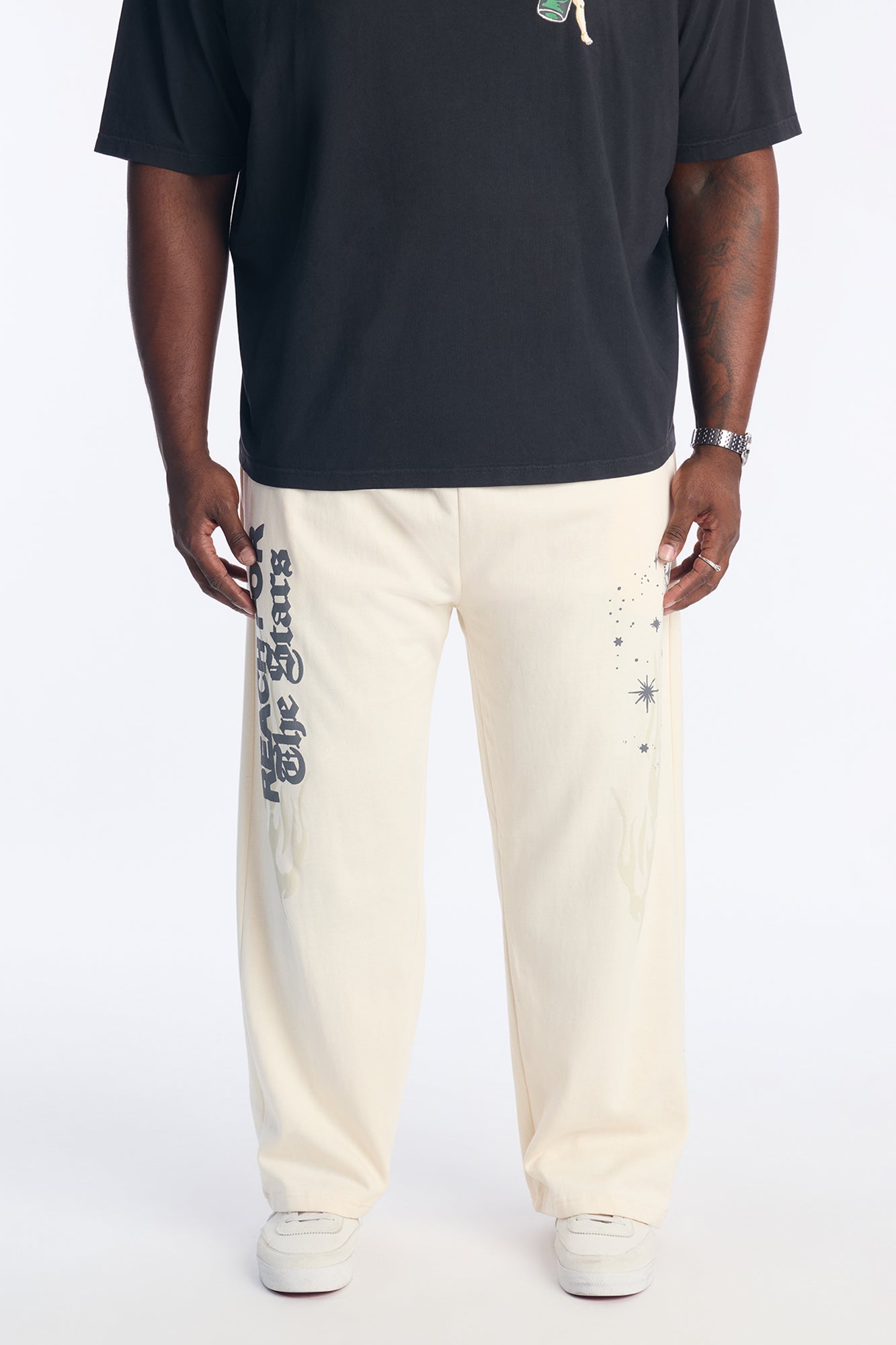 Reach For The Stars Sweatpants - Cream