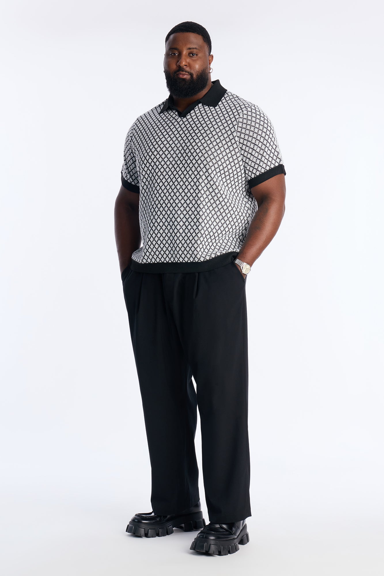 Mod Echo Johnny Collar Polo - Black/combo