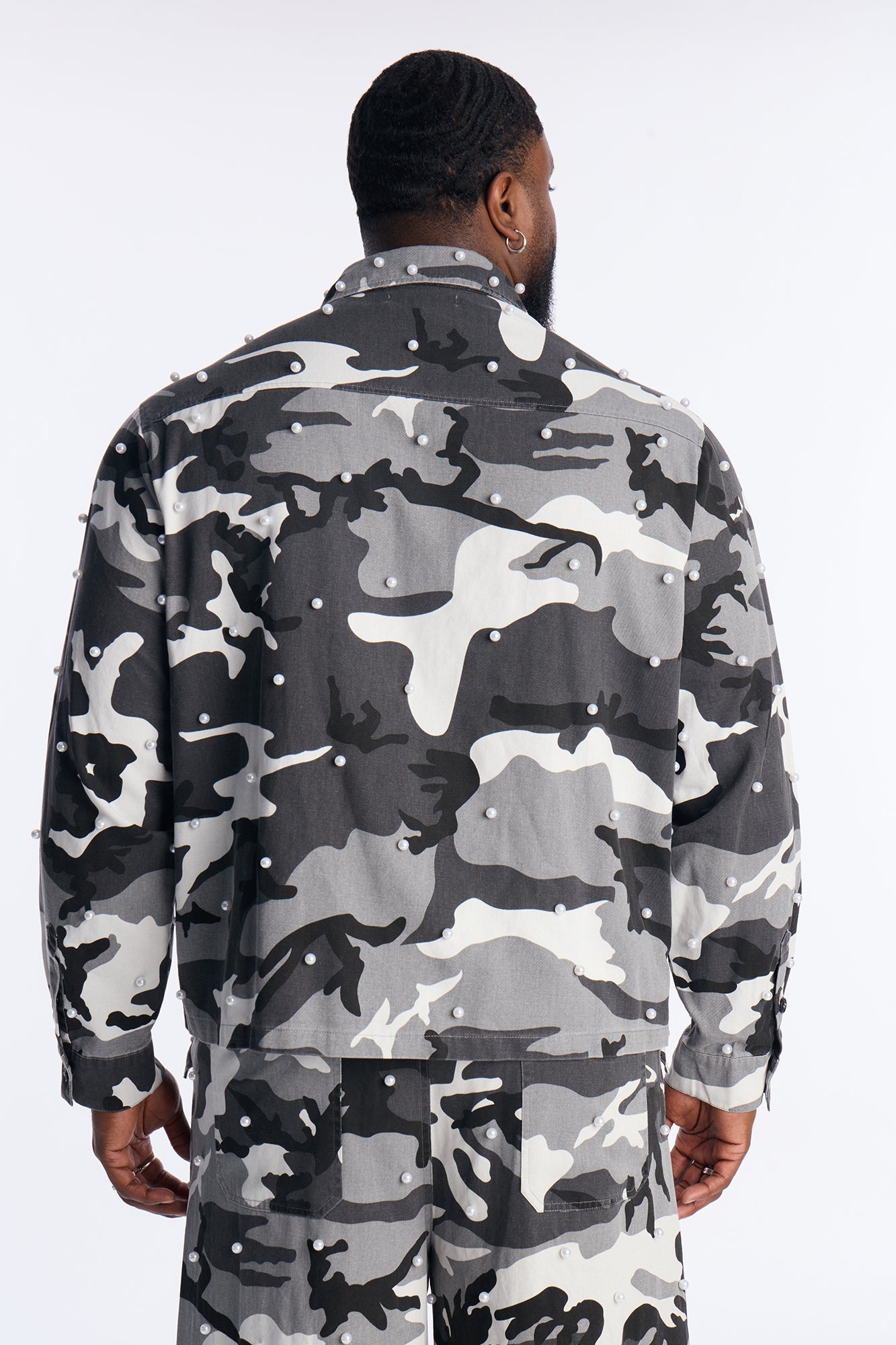 Pearl Wildin Camo Button Up Shirt - Black