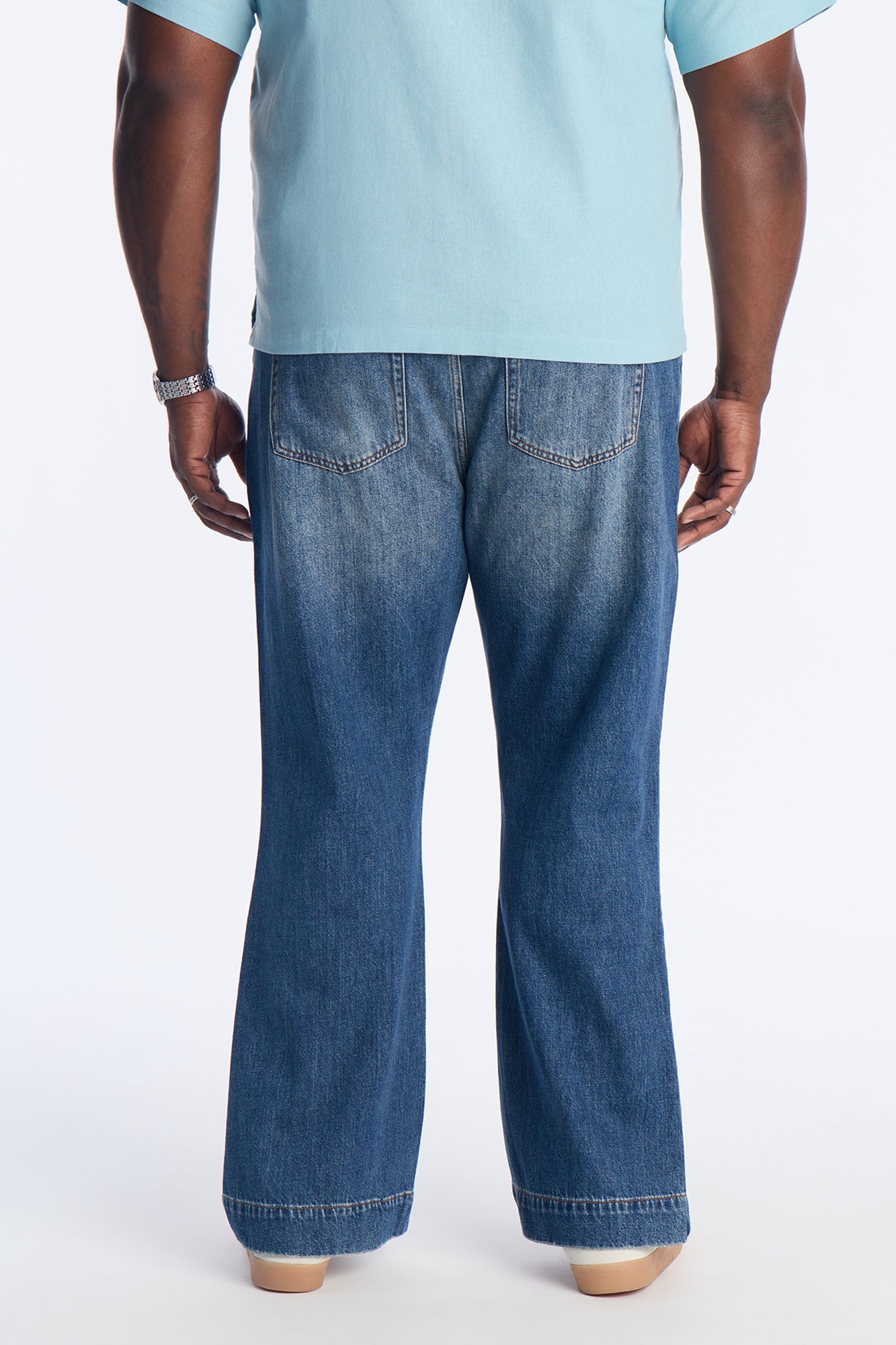 Straight Flare Leman Jean - Medium Blue Wash