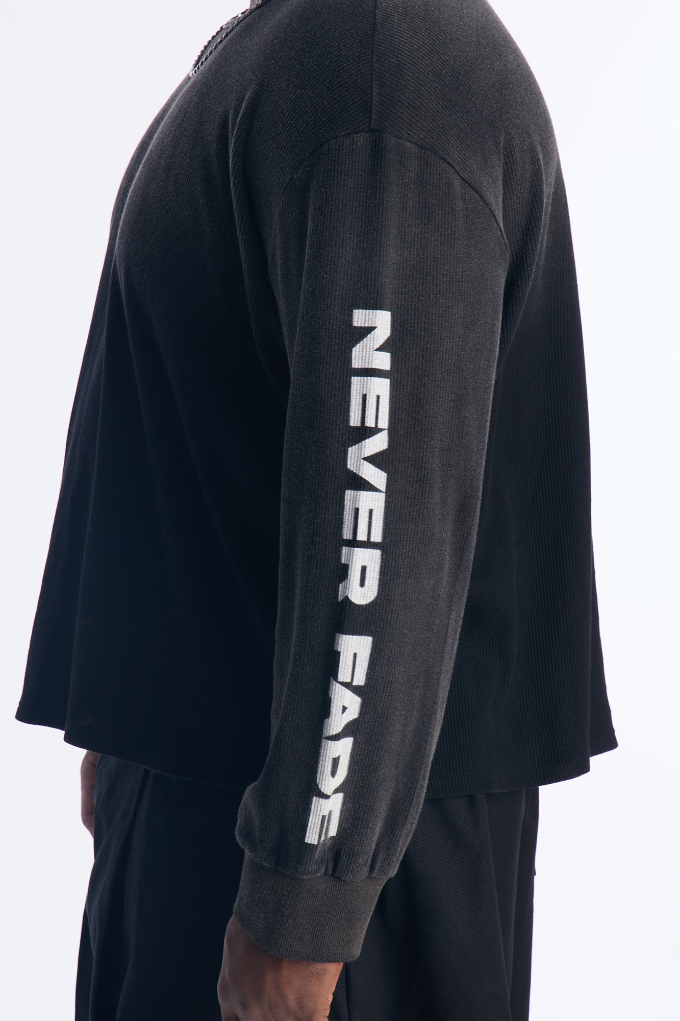 Never Fade Long Sleeve Crewneck - Black