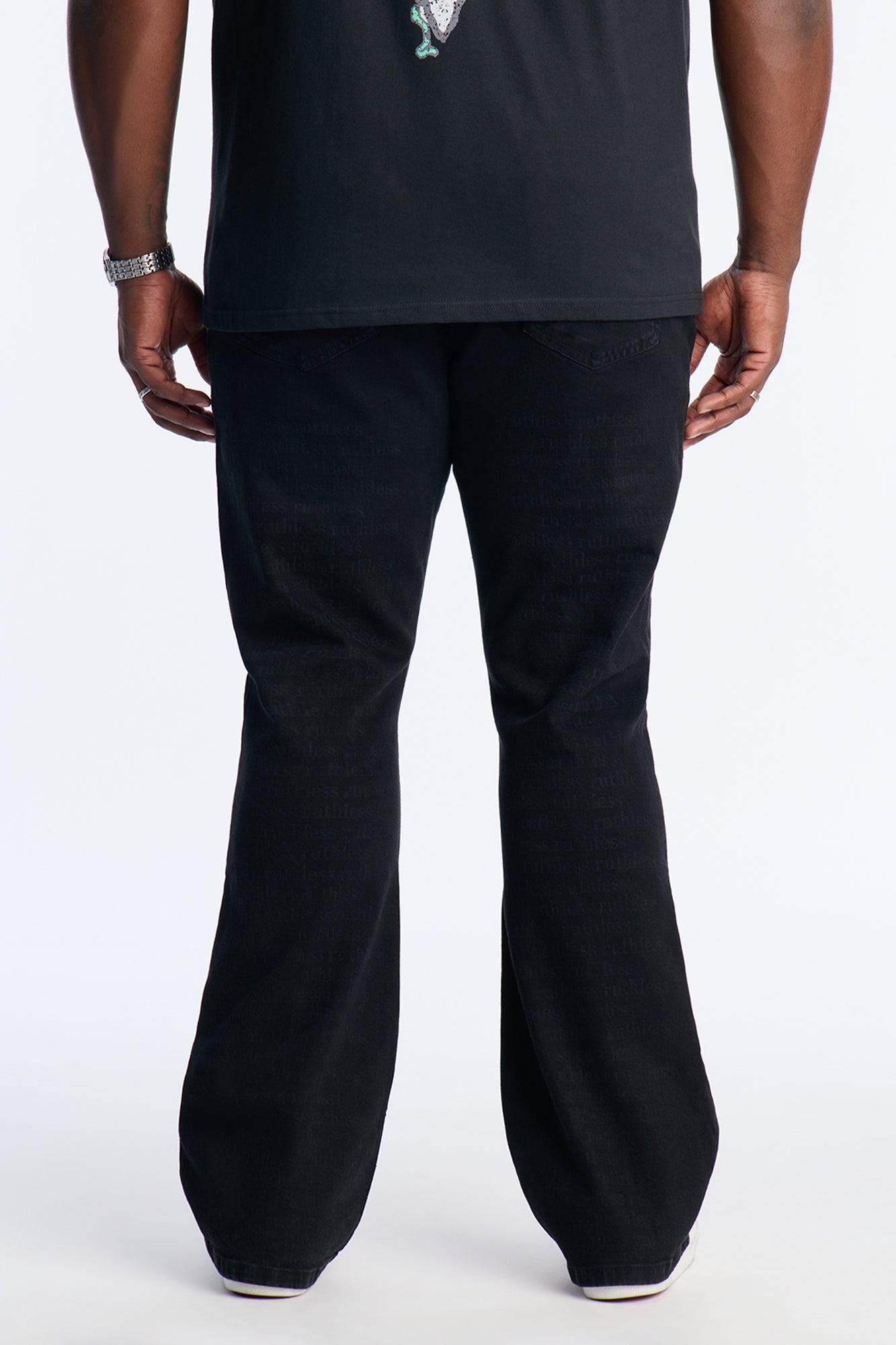 Stacked Skinny Flare Looking Closely Jean - Black