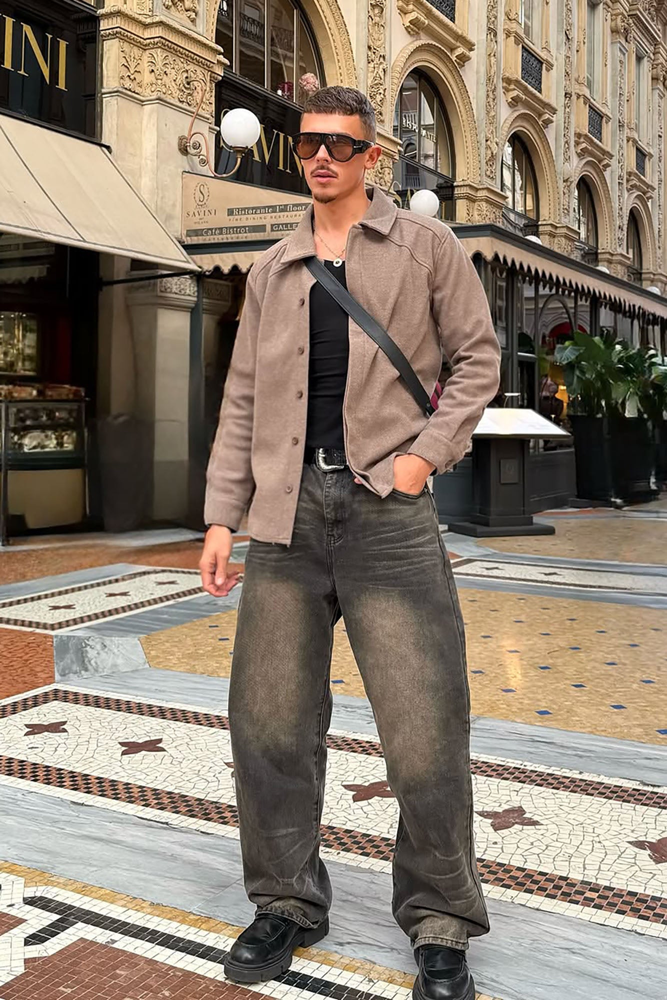 Baggy Dark Wave Jeans - Black Wash