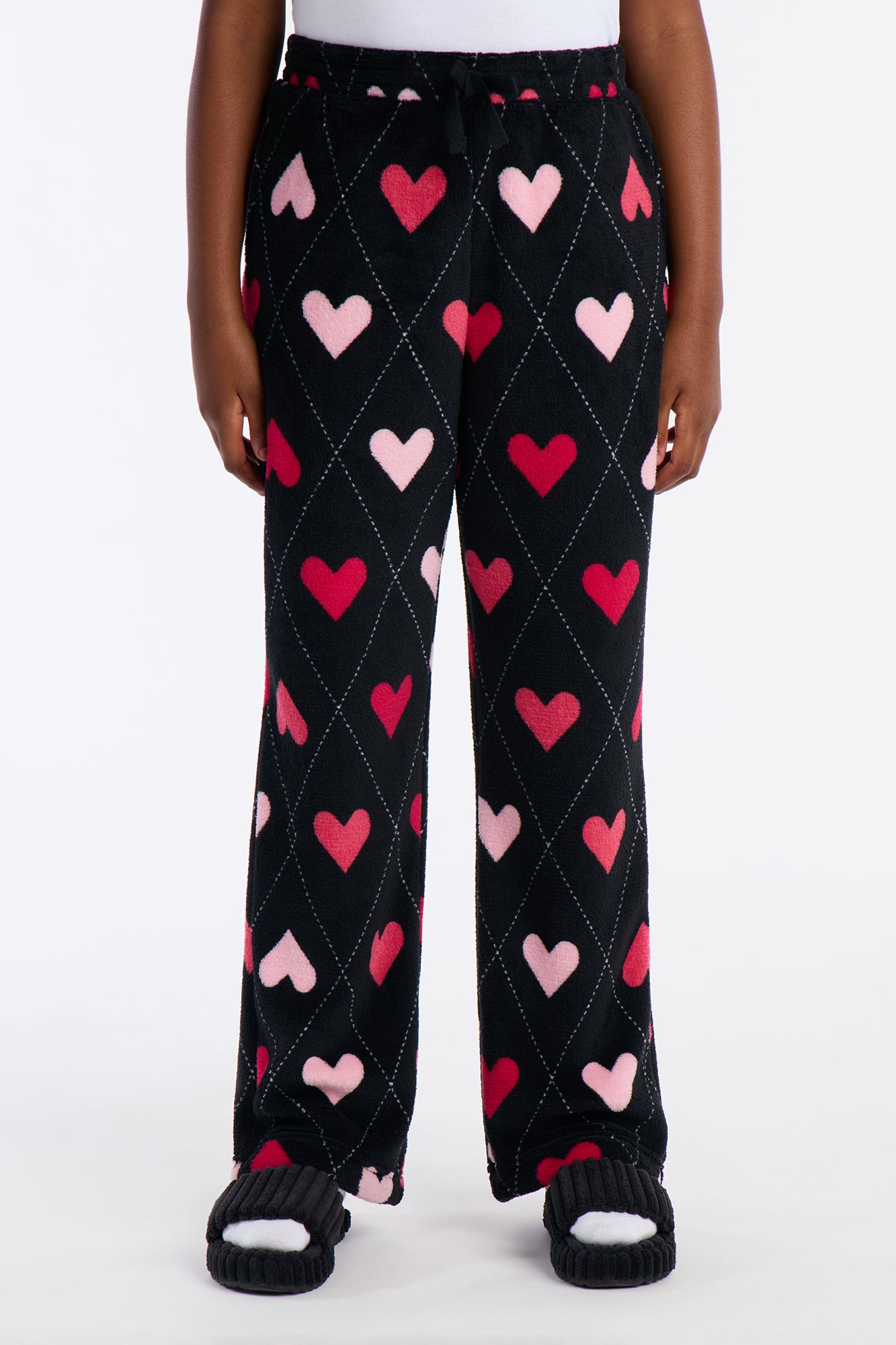 Mini Love Story Plush Pants - Black/Pink