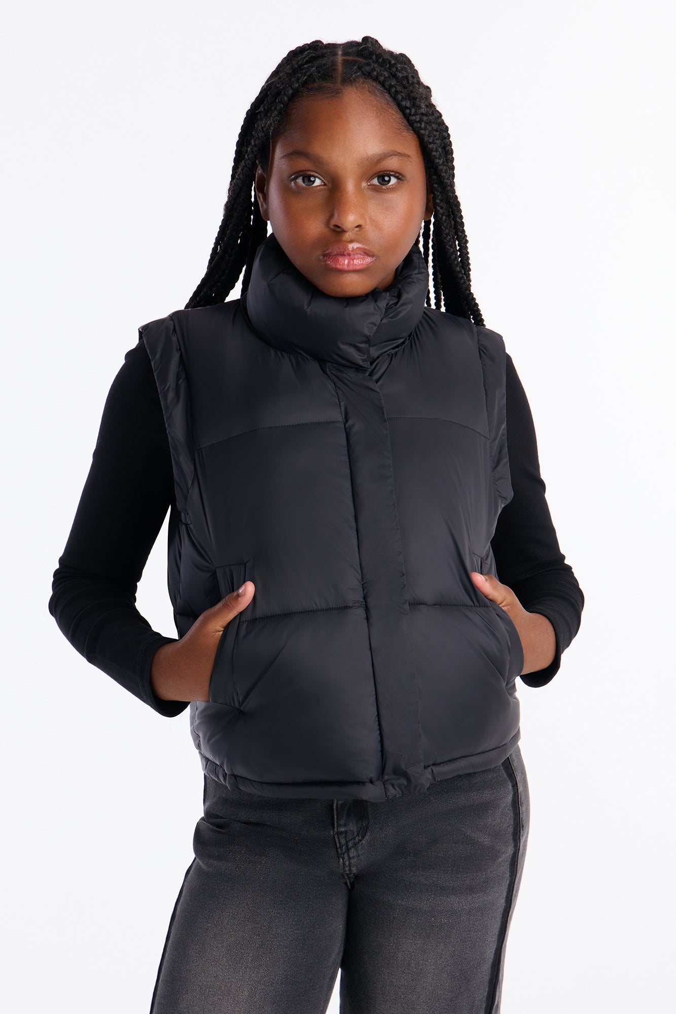 Mini Leave It To Me Puffer Vest - Black