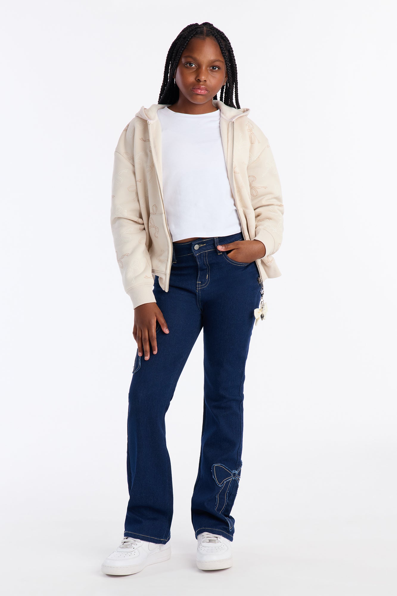 Mini Can't Stress Over Bows Bootcut Jeans - Dark Wash