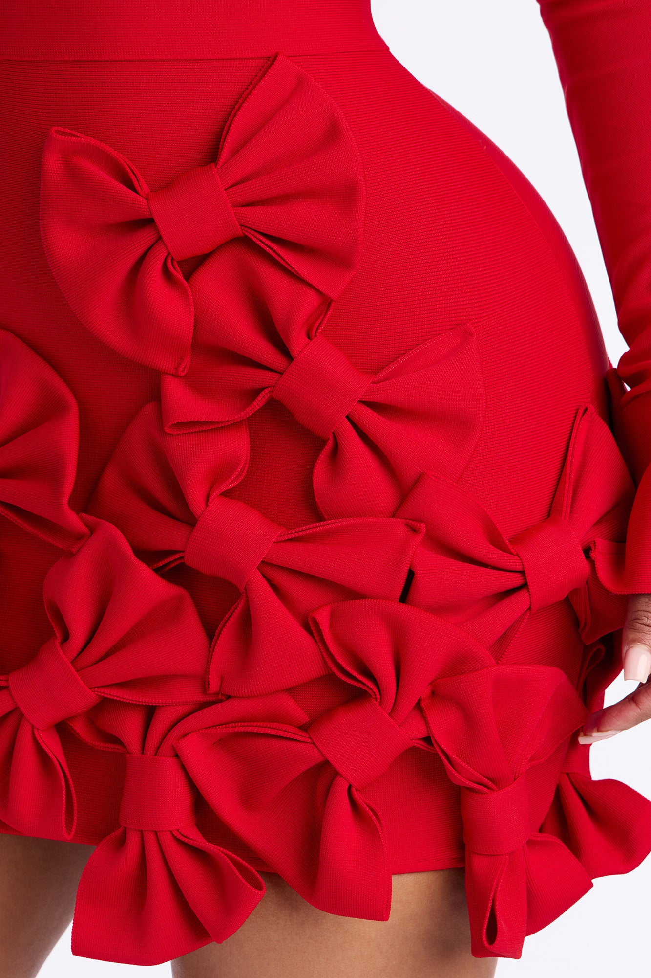 Literally Just A Girl Bow Bandage Micro Mini Dress - Red