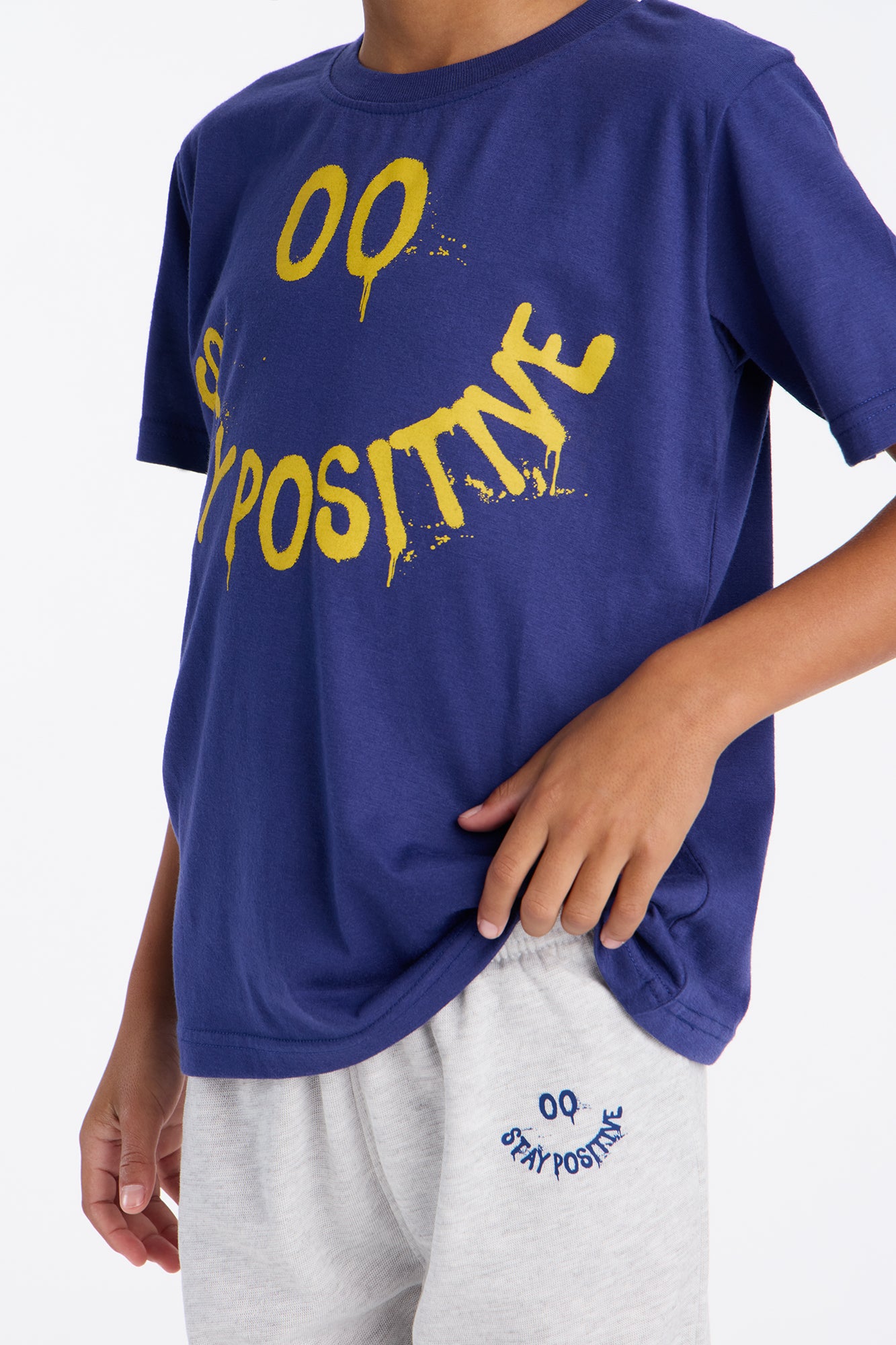 Mini Stay Positive Jogger Pant Set - Navy/combo