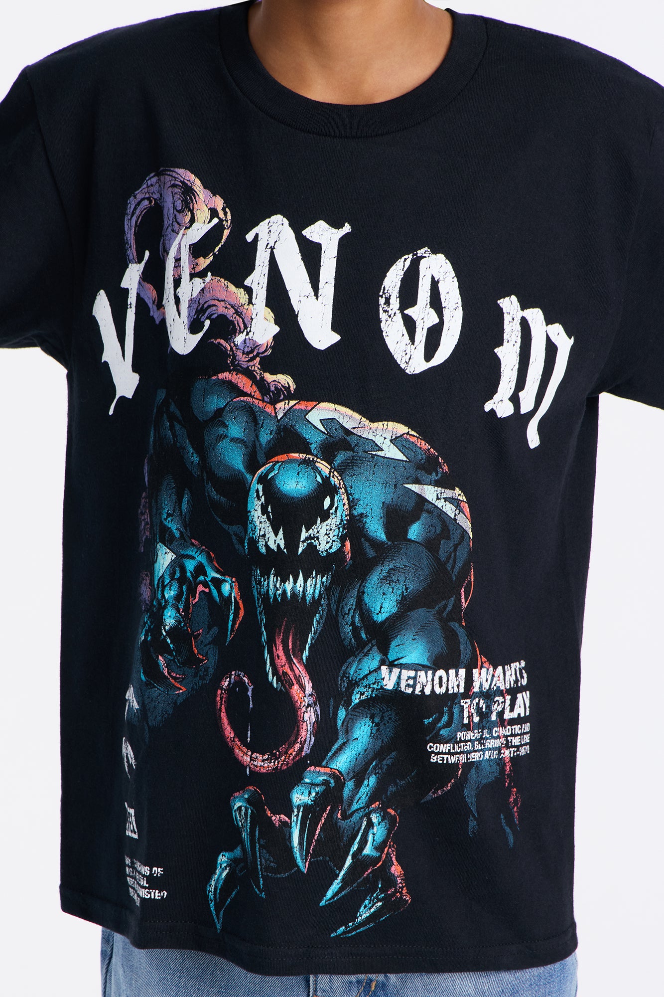Mini Venom Came To Play Oversized Short Sleeve Tee - Black