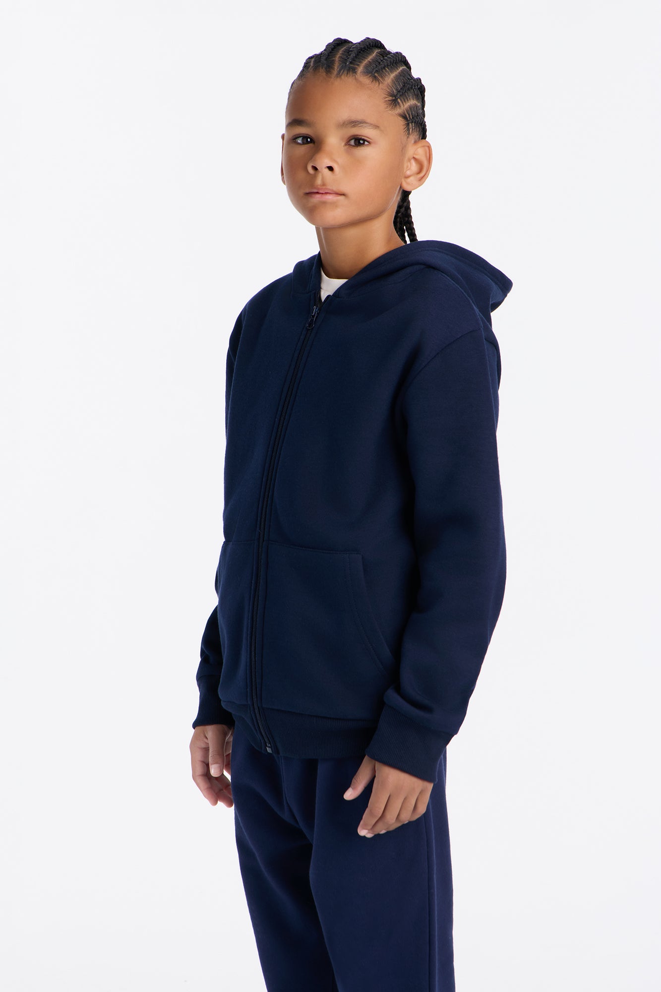 Mini Confidence Is Key Fleece Zip Hoodie - Navy
