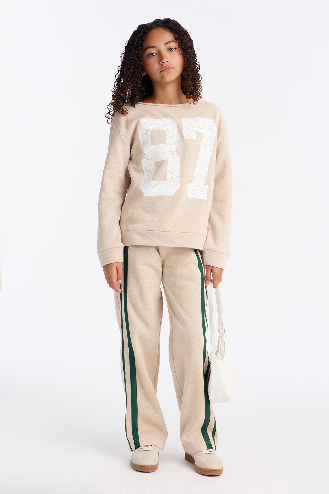 Mini Eighty Seven Fleece Pant Set - Oatmeal